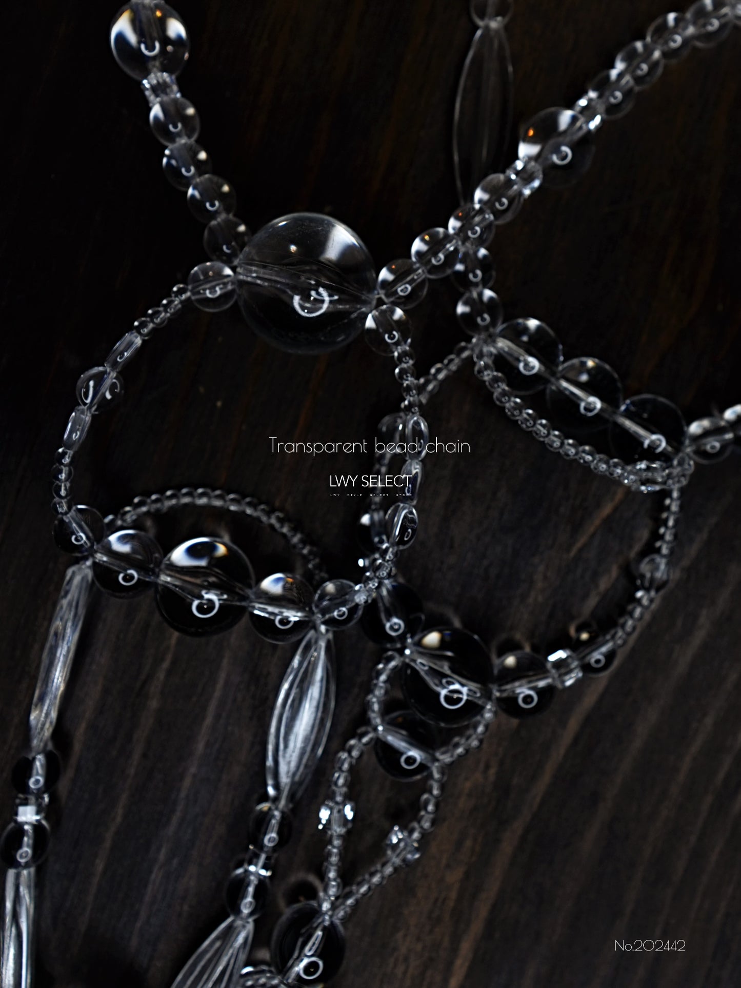 No.202442 Transparent bead chain (90cm)