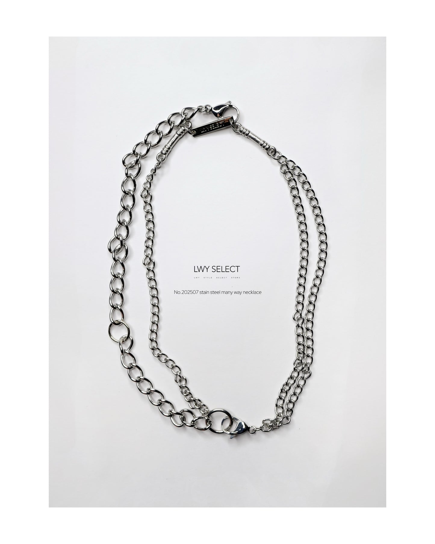 No.202507 stain steel many way necklace