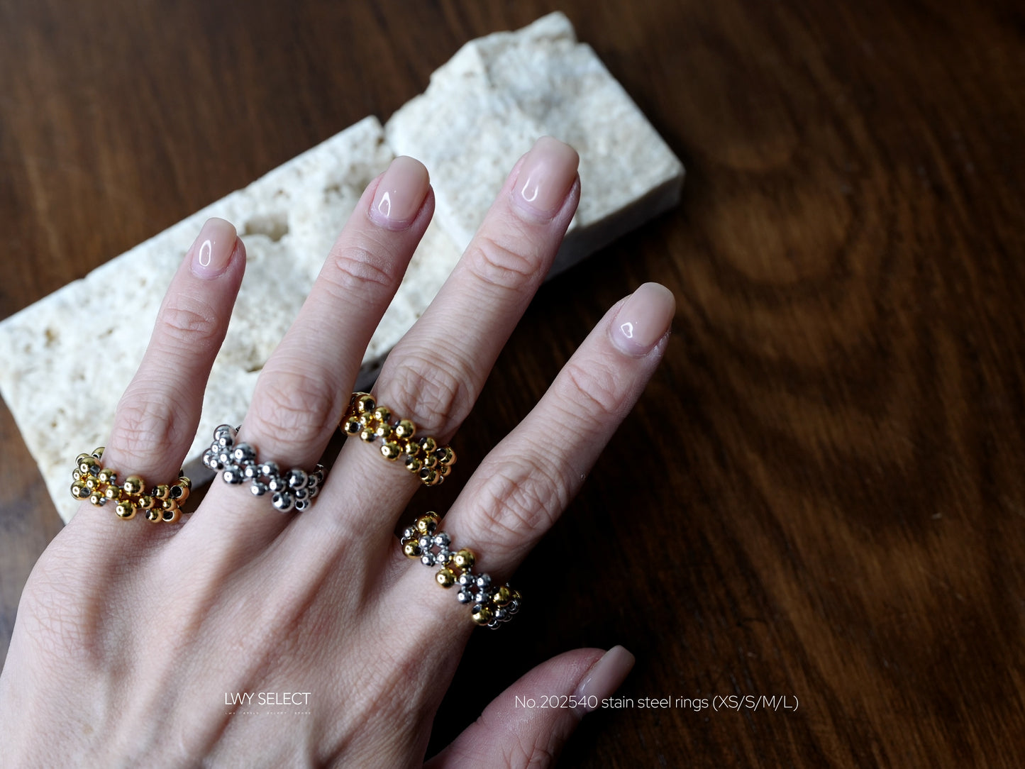 No.202540 stain steel rings (XS/S/M/L)