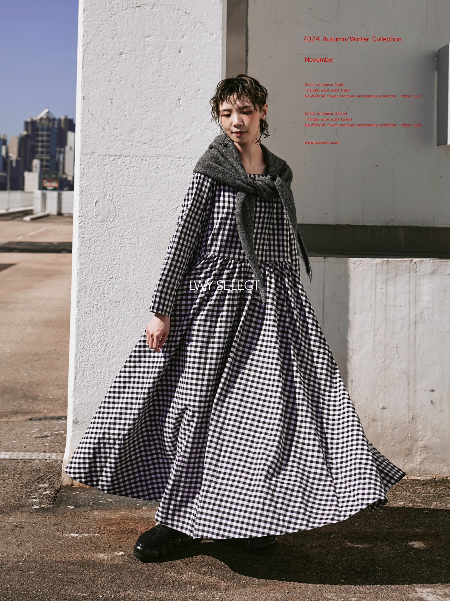 No. 202475 Check onepeice (black)- 2024 December collection