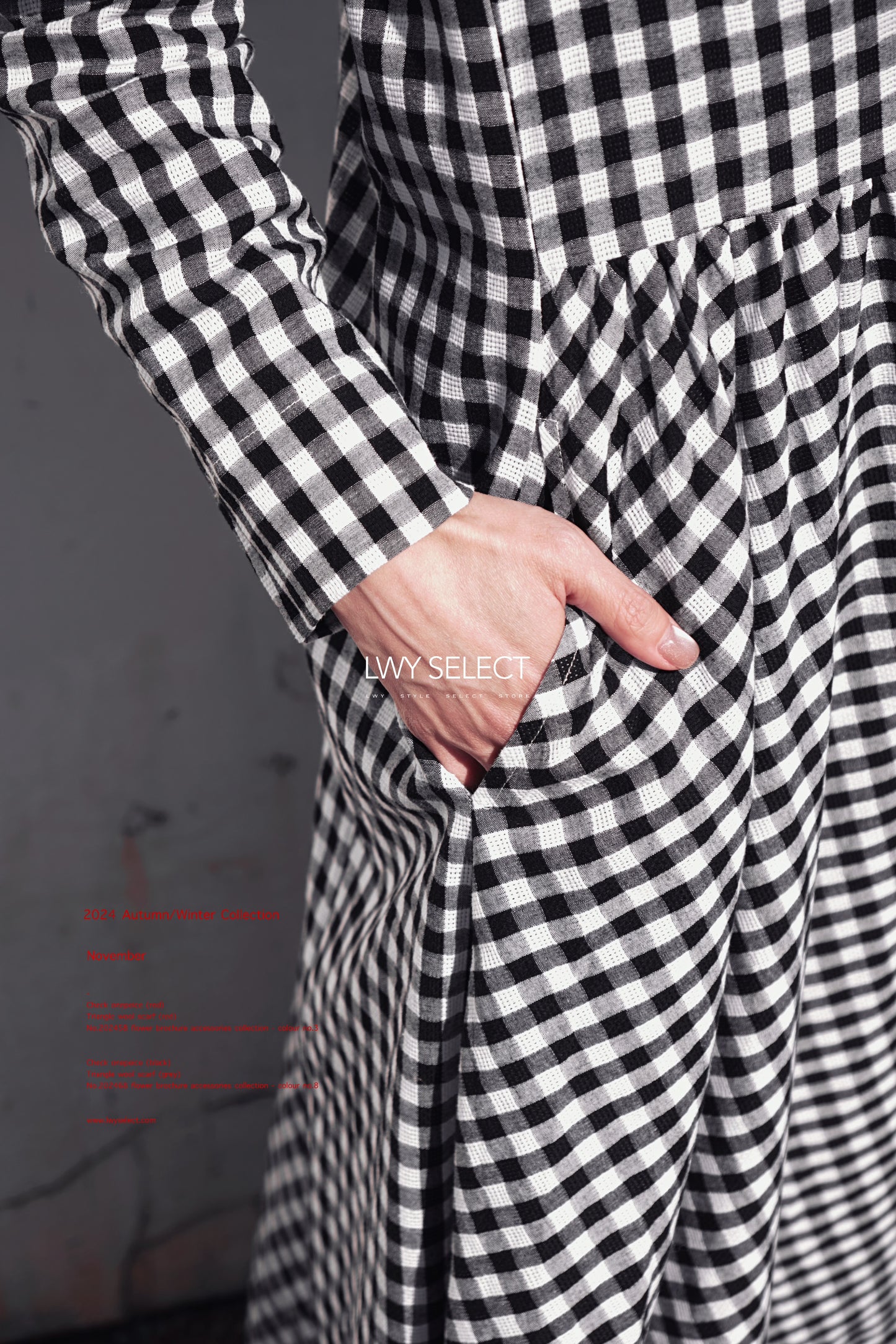 No. 202475 Check onepeice (black)- 2024 December collection