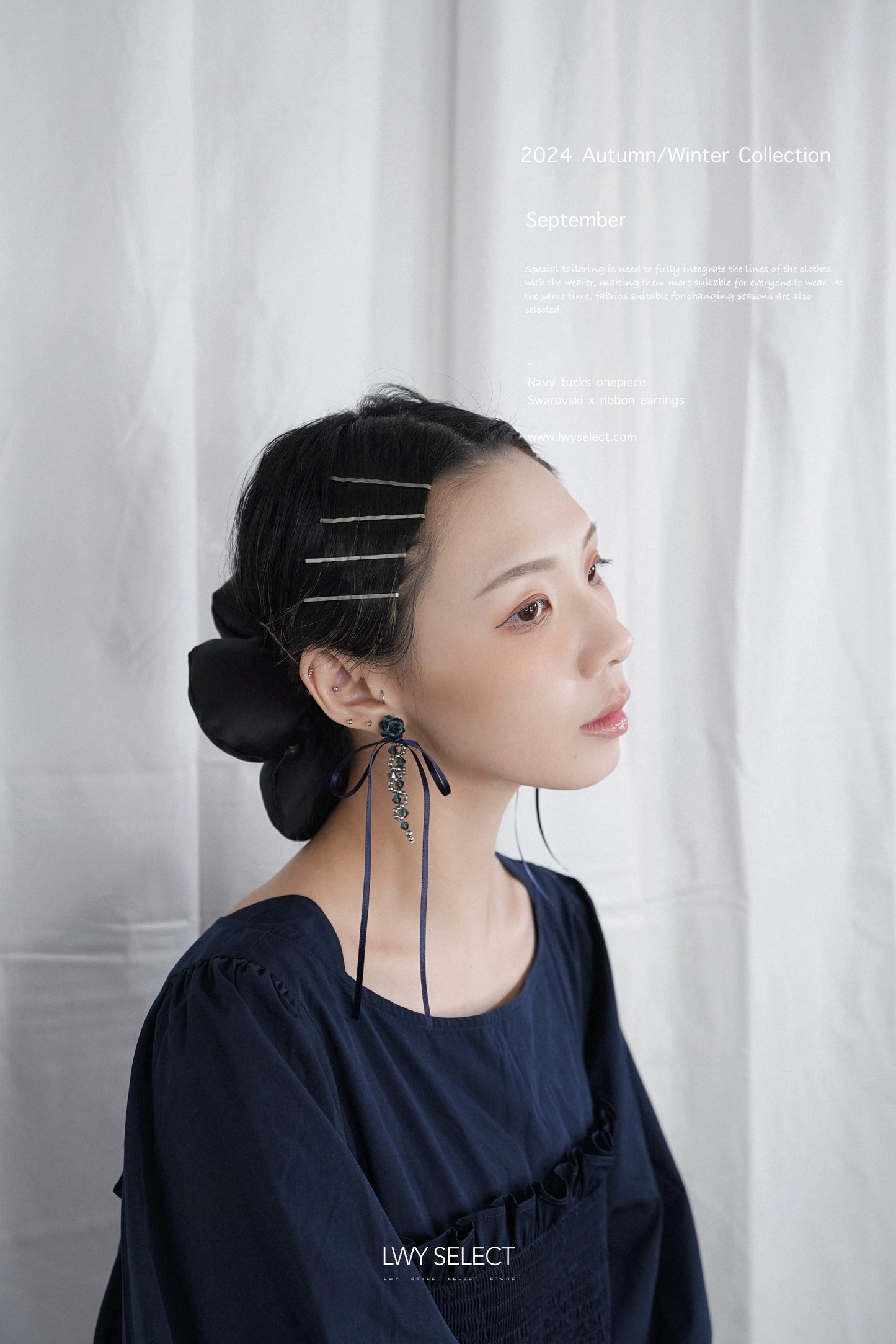 No.202438 Swarovski x ribbon earrings - 2024 September collection
