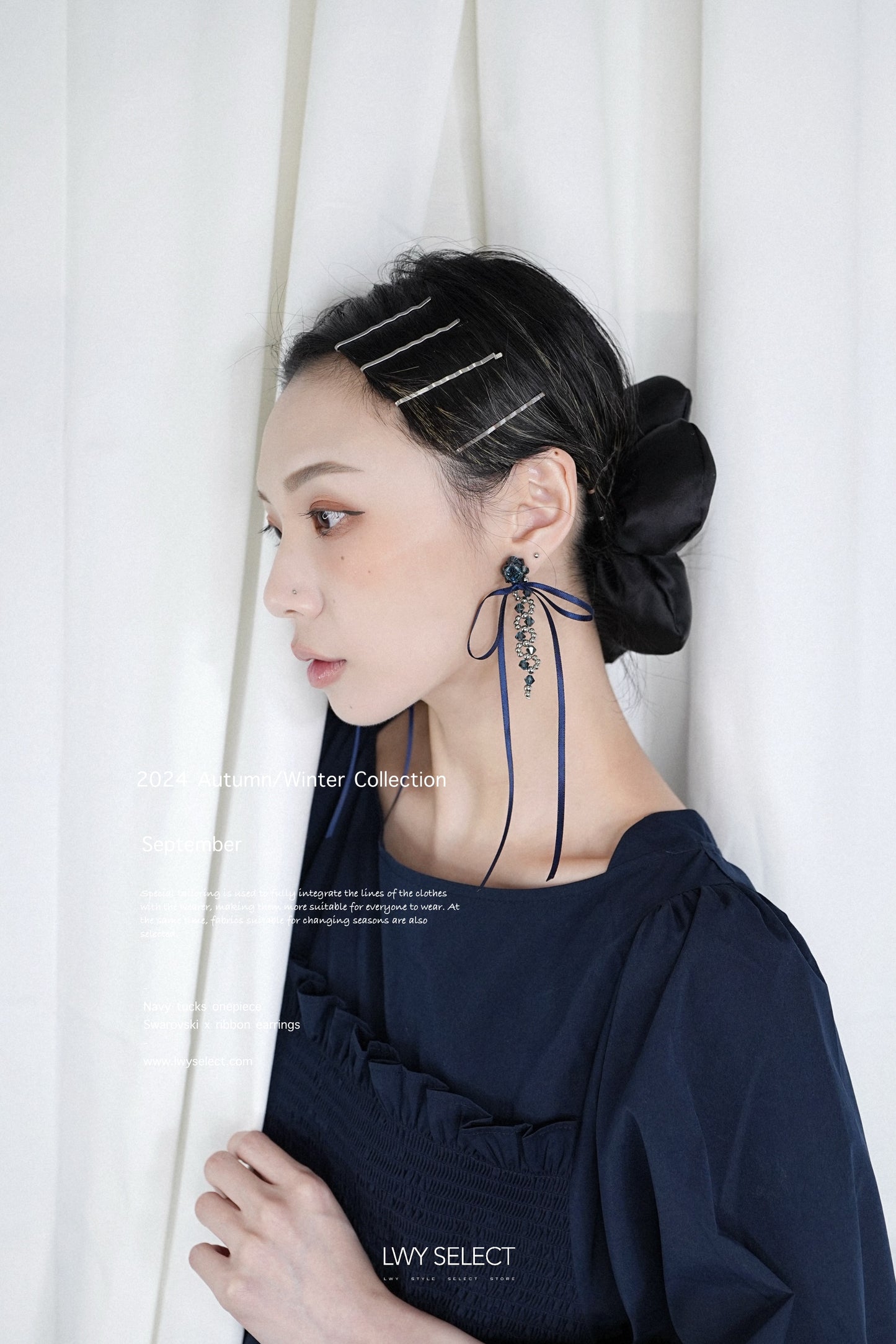 No.202438 Swarovski x ribbon earrings - 2024 September collection
