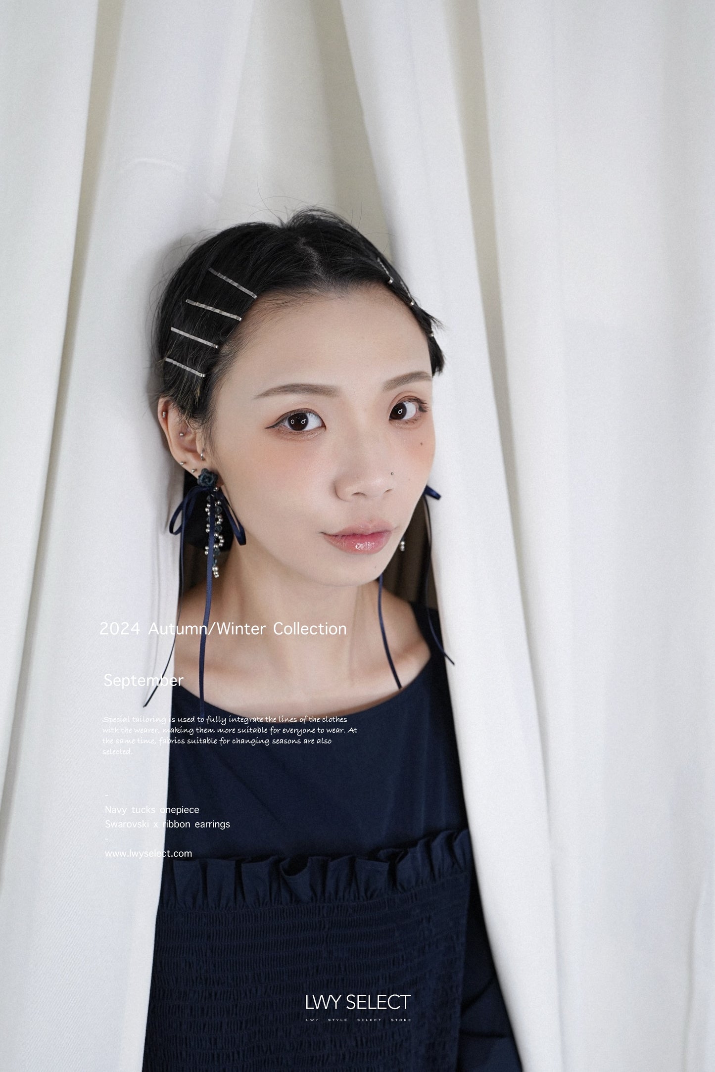 No.202438 Swarovski x ribbon earrings - 2024 September collection