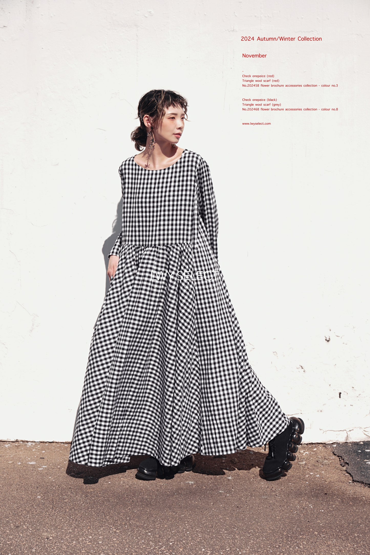No. 202475 Check onepeice (black)- 2024 December collection