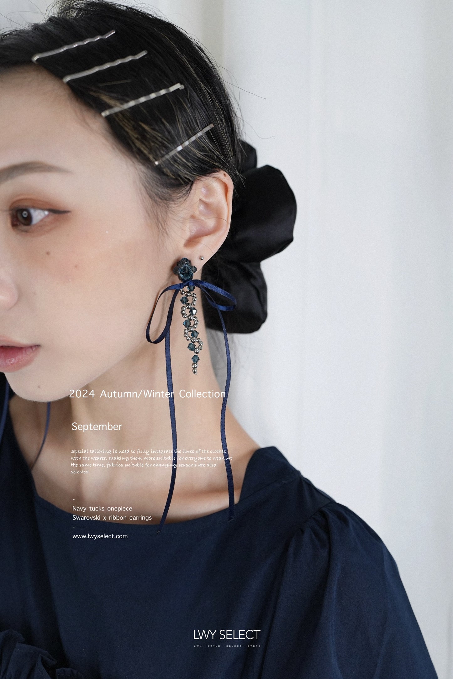 No.202438 Swarovski x ribbon earrings - 2024 September collection