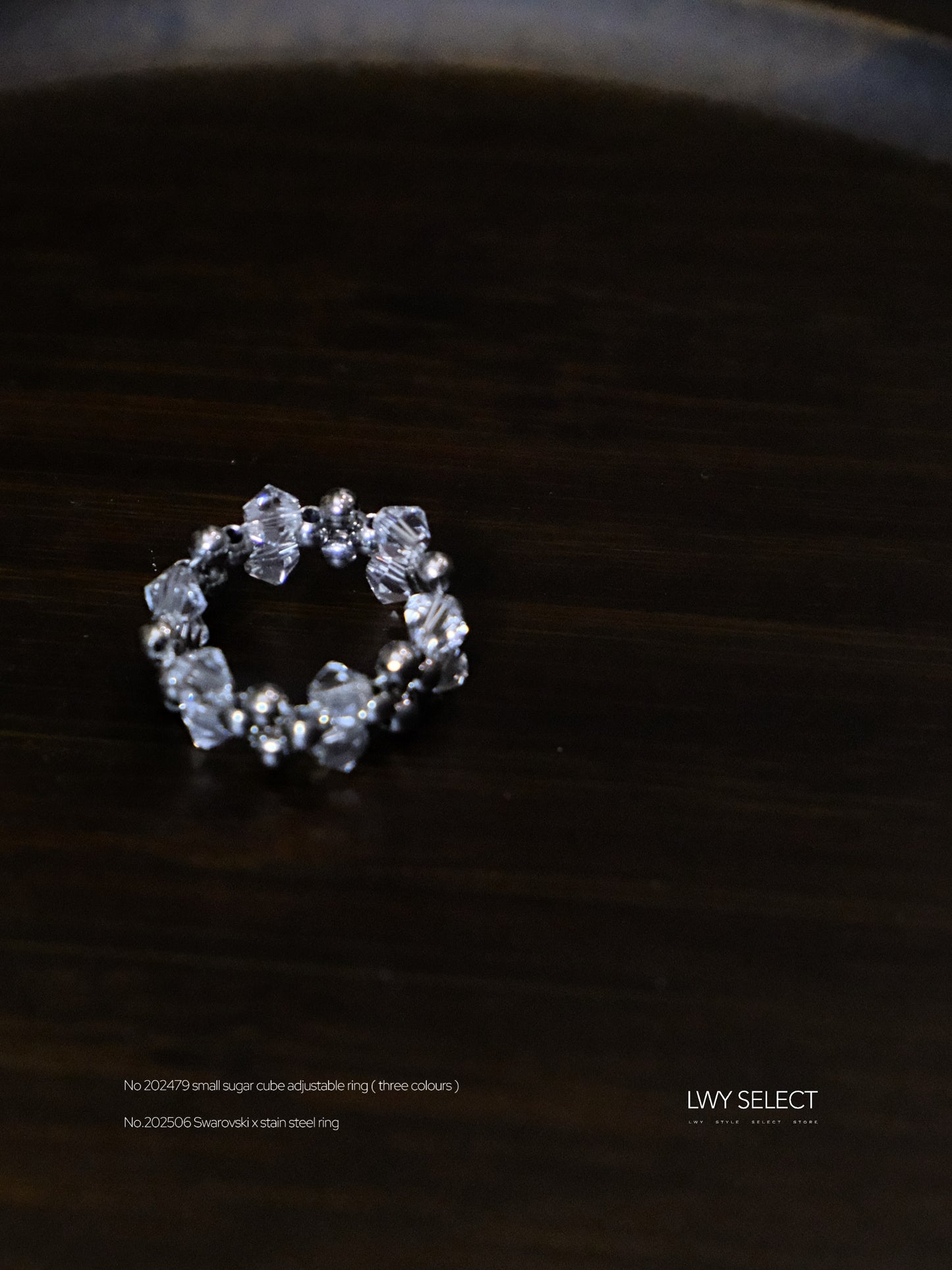No.202506 Swarovski x stain steel ring ( three colours)(S/M/L)