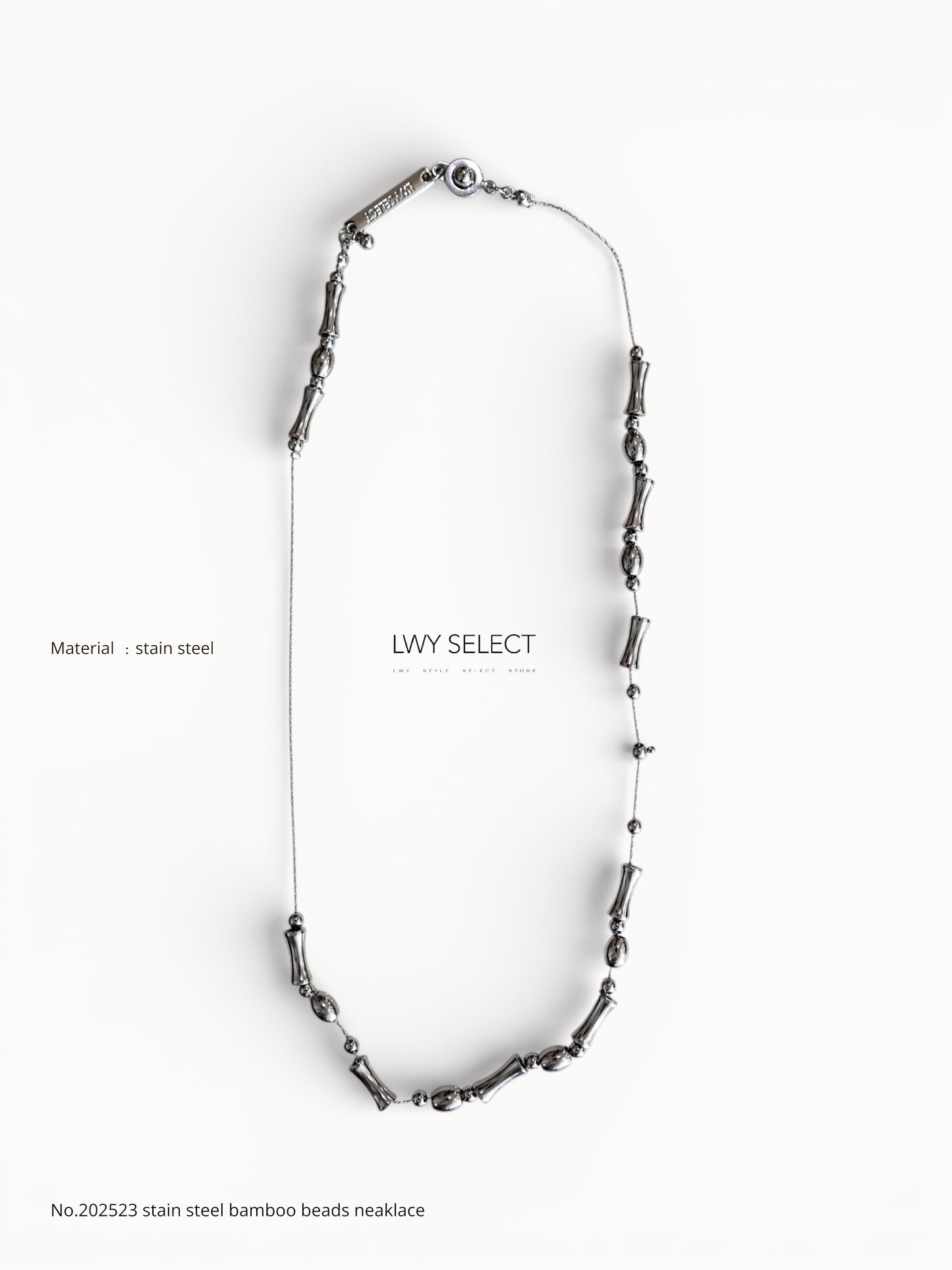 No.202523 stain steel bamboo beads neaklace