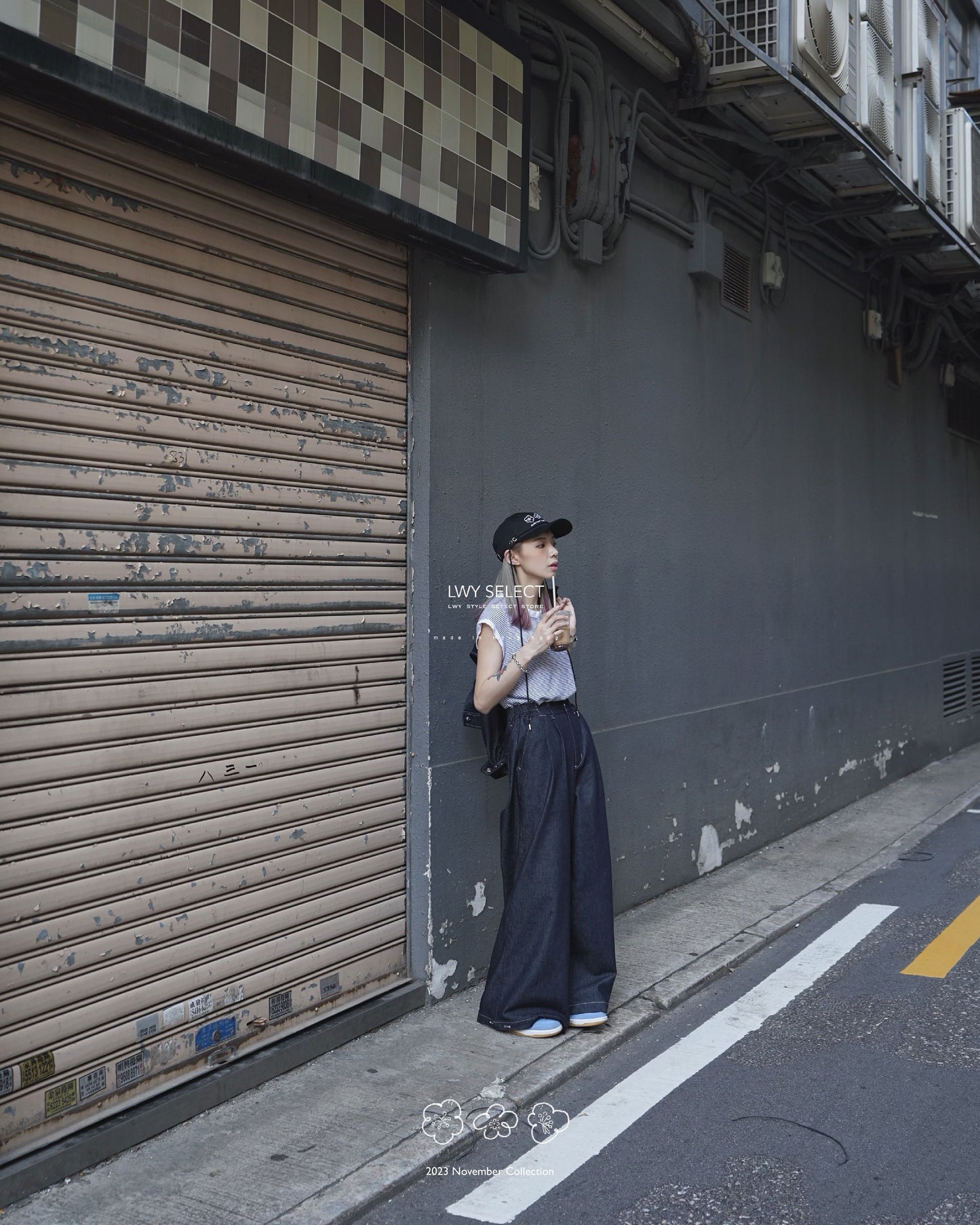 2023 November collection-Cocoon wide denim pants