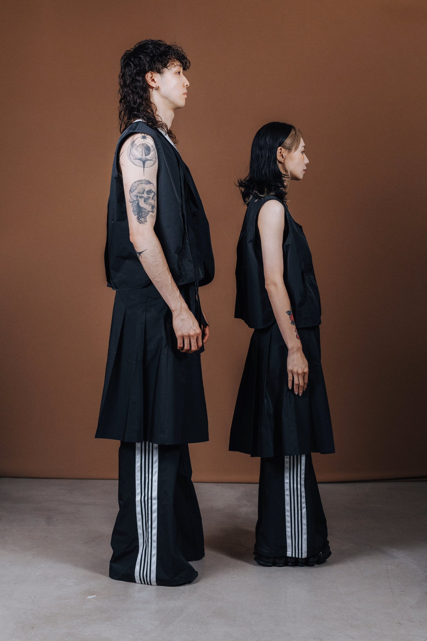 No.202512 Flared sweatpants (black x white) - 2025 June Collection