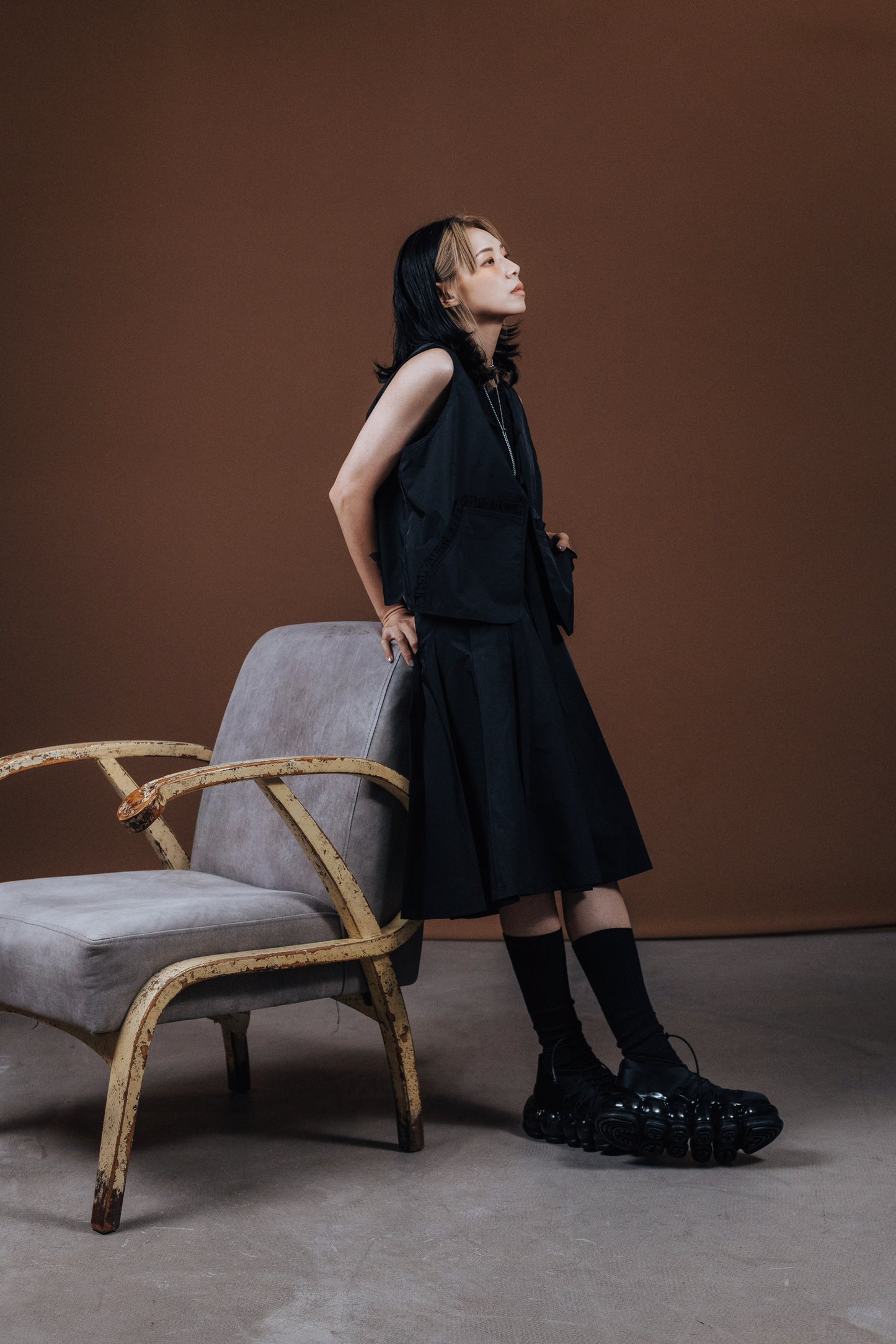No.202513 Pleated skirt (black) - 2025 June Collection