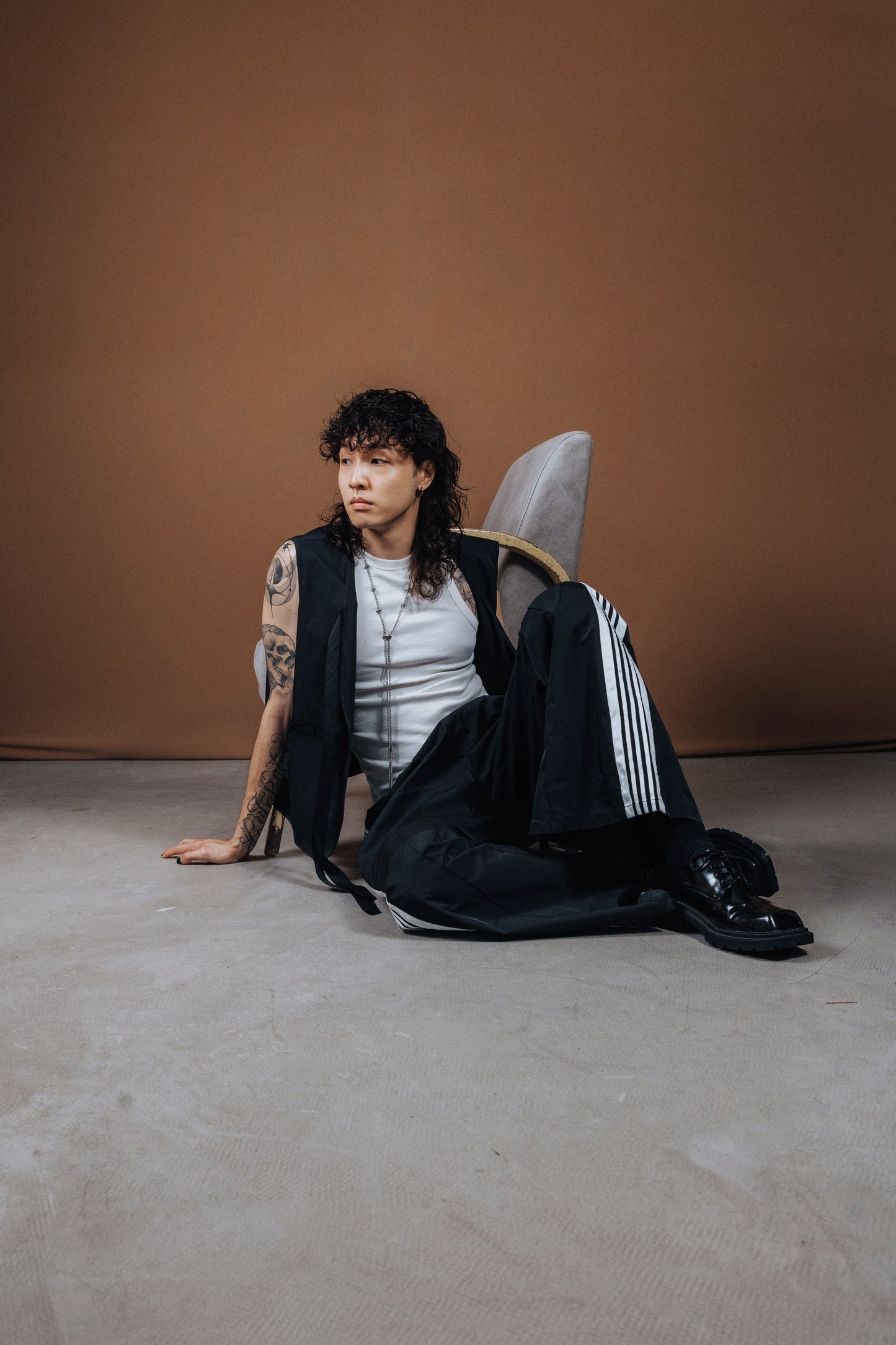 No.202512 Flared sweatpants (black x white) - 2025 June Collection