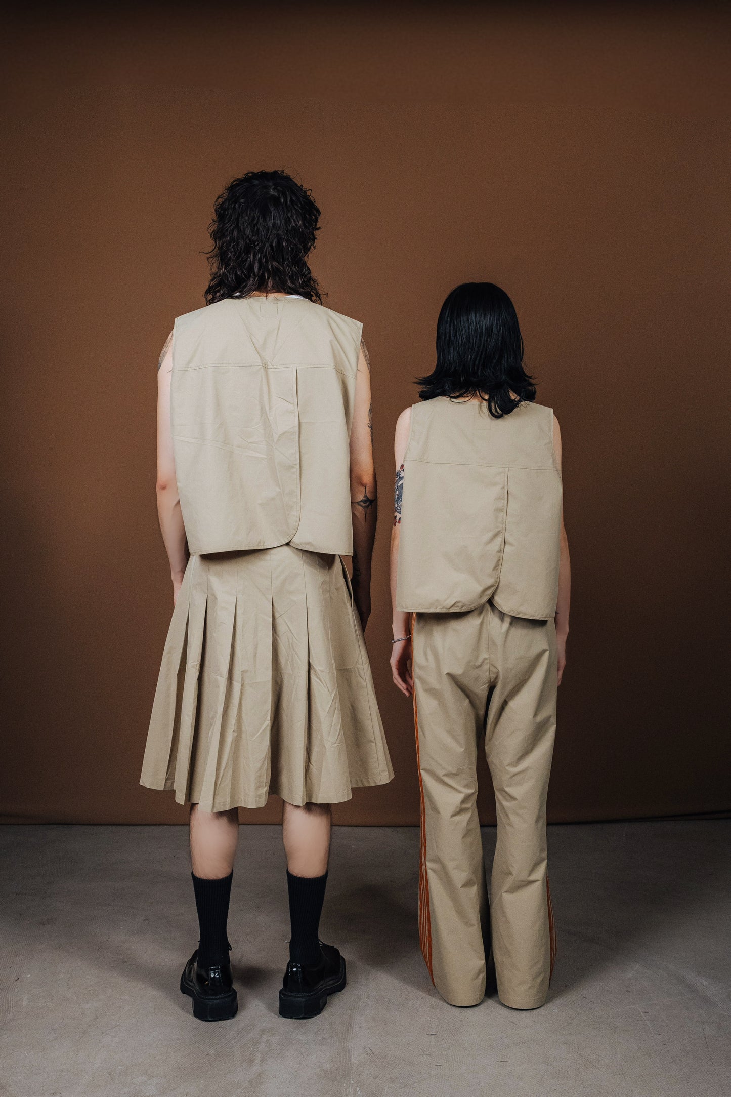 No.202515 Flared sweatpants (beige x orange) - 2025 June Collection
