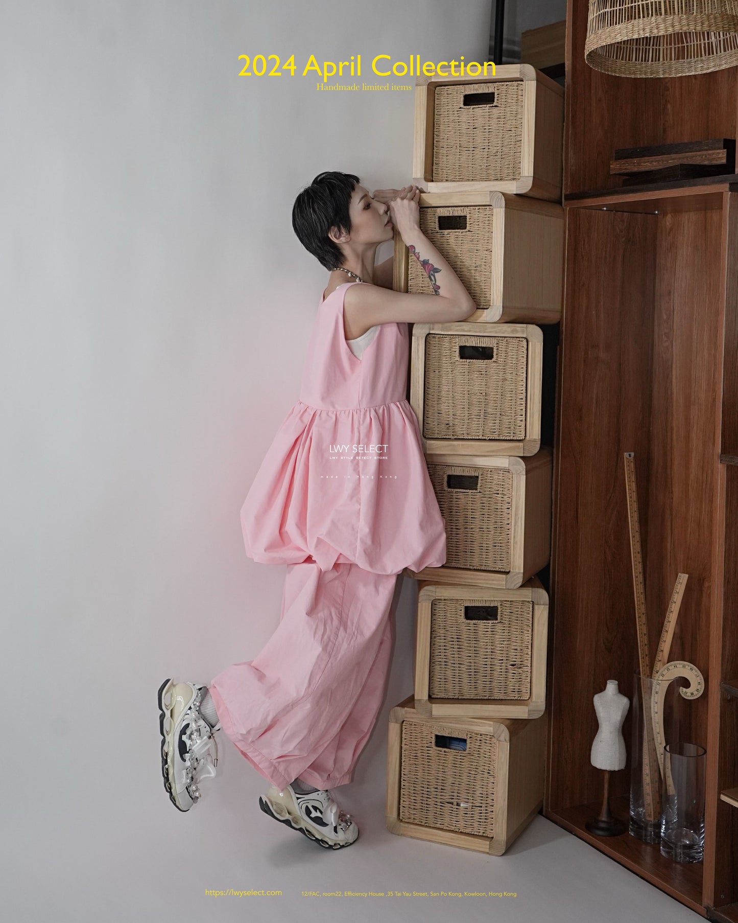 No.202408 pink cocoon pants - 2024 April Collection