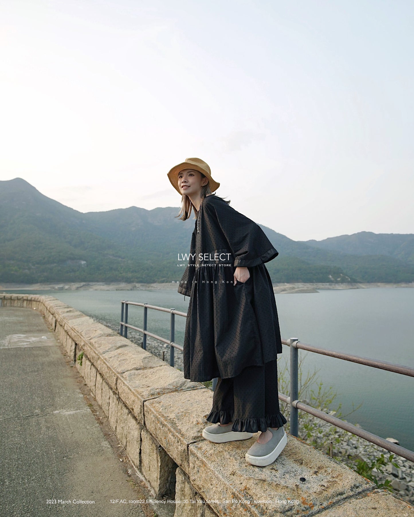 2023 March collection - black dot dot ruffle pants (打底用)