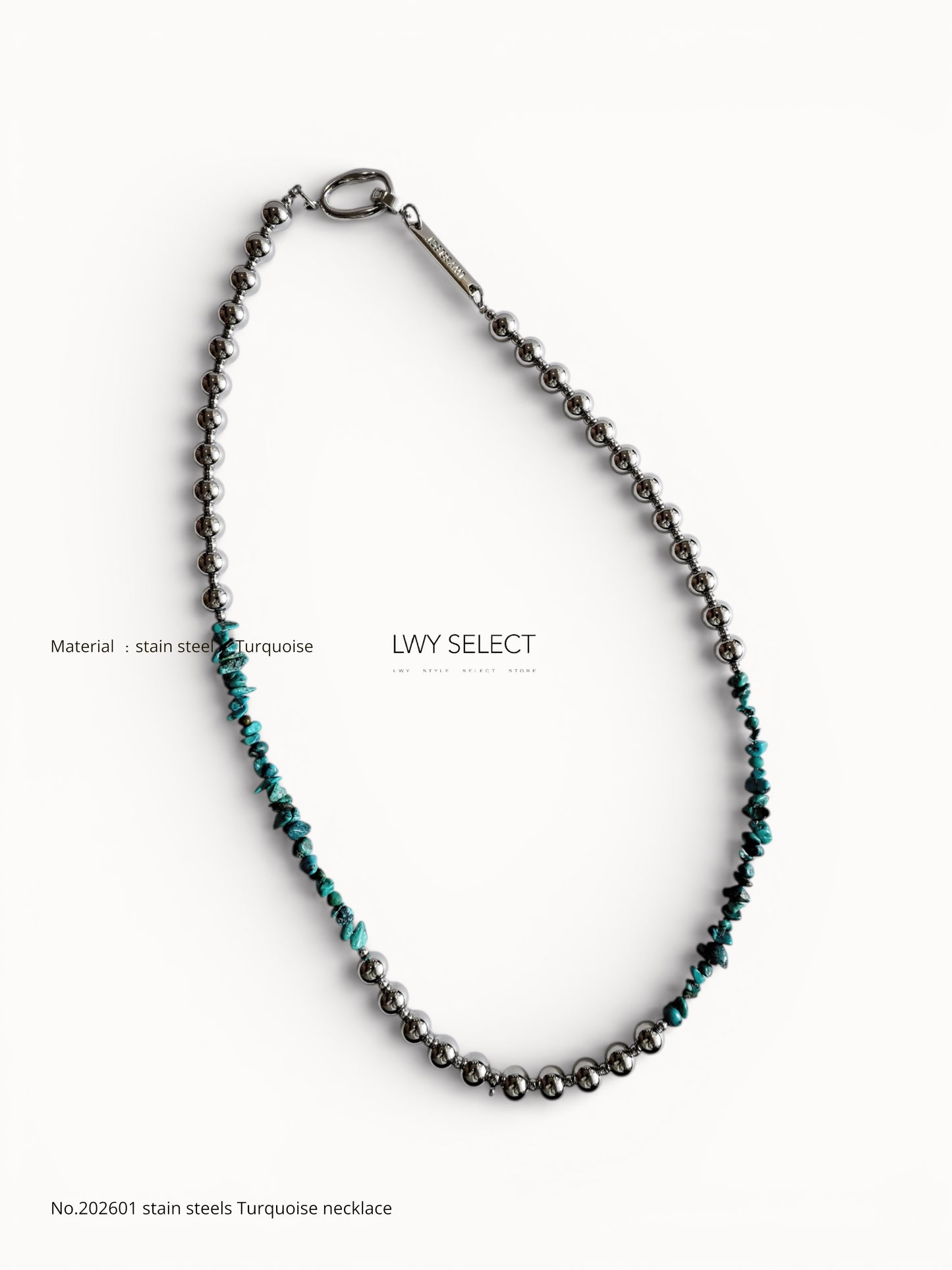 No.202601 stain steels Turquoise necklace