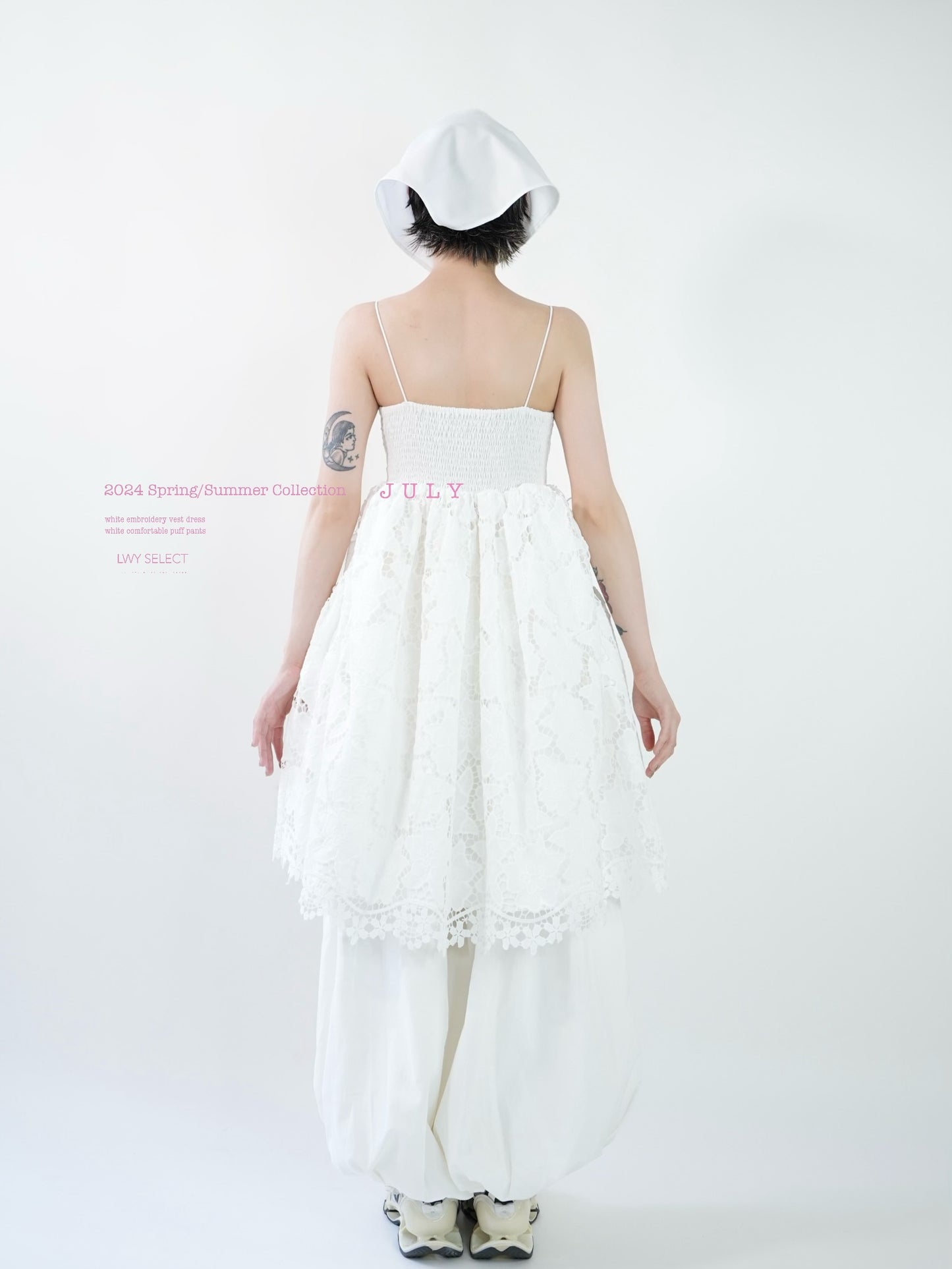 No.202419 white comfortable puff pants - 2024 July Collection