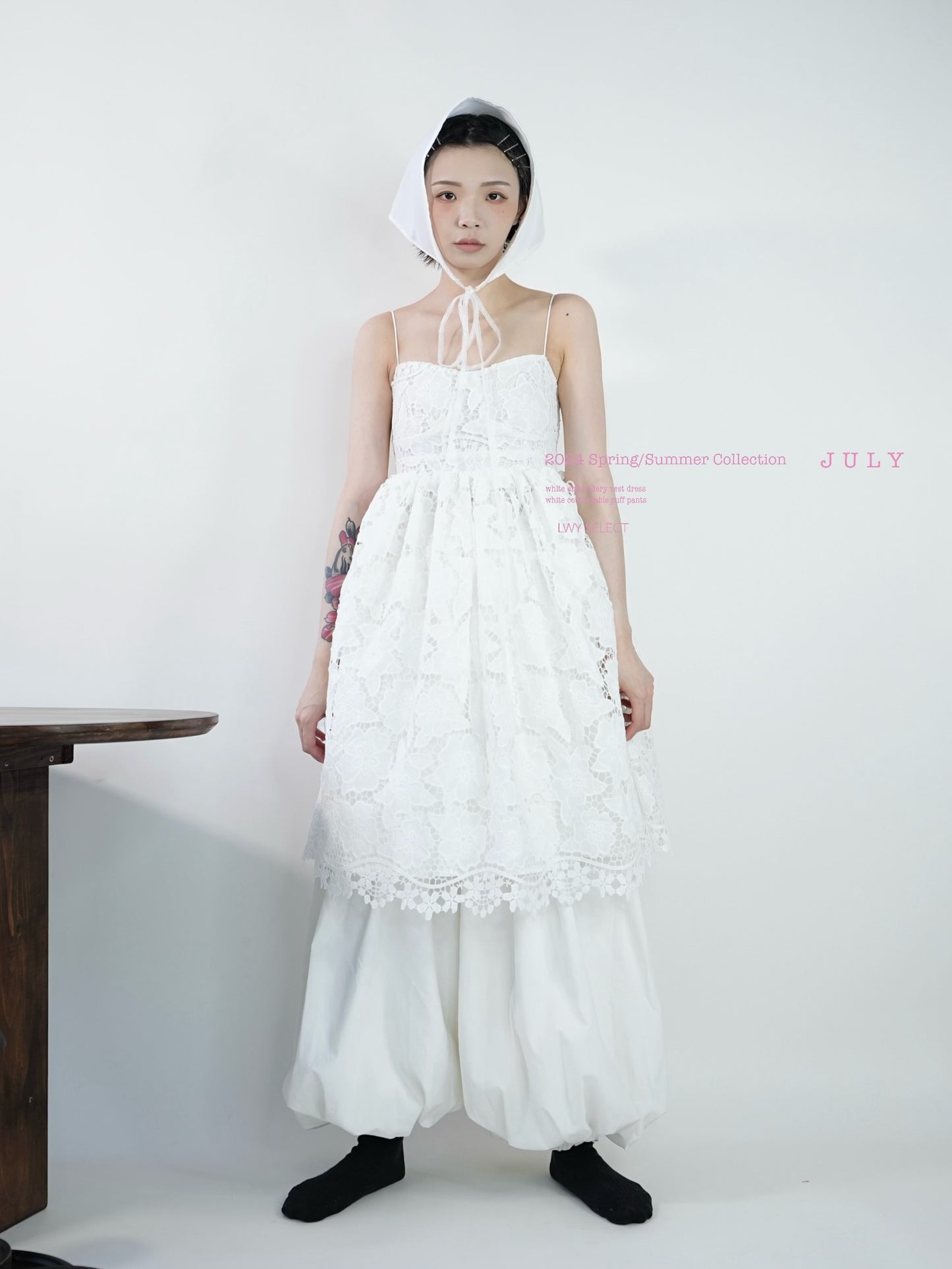 No.202419 white comfortable puff pants - 2024 July Collection