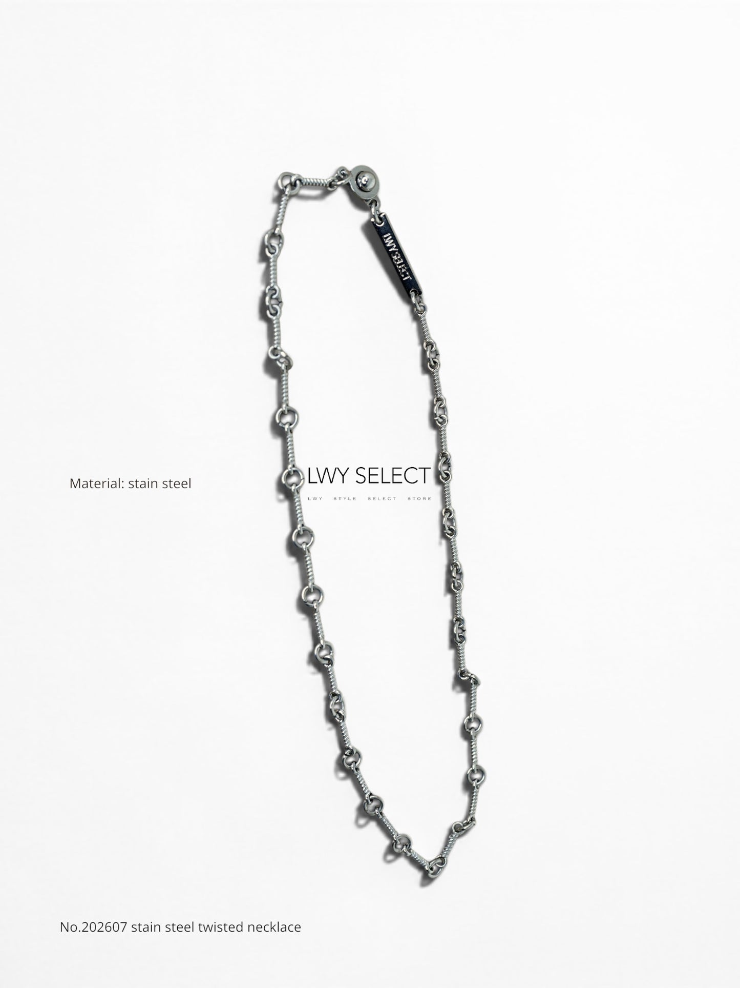 No.202607 stain steel twisted necklace