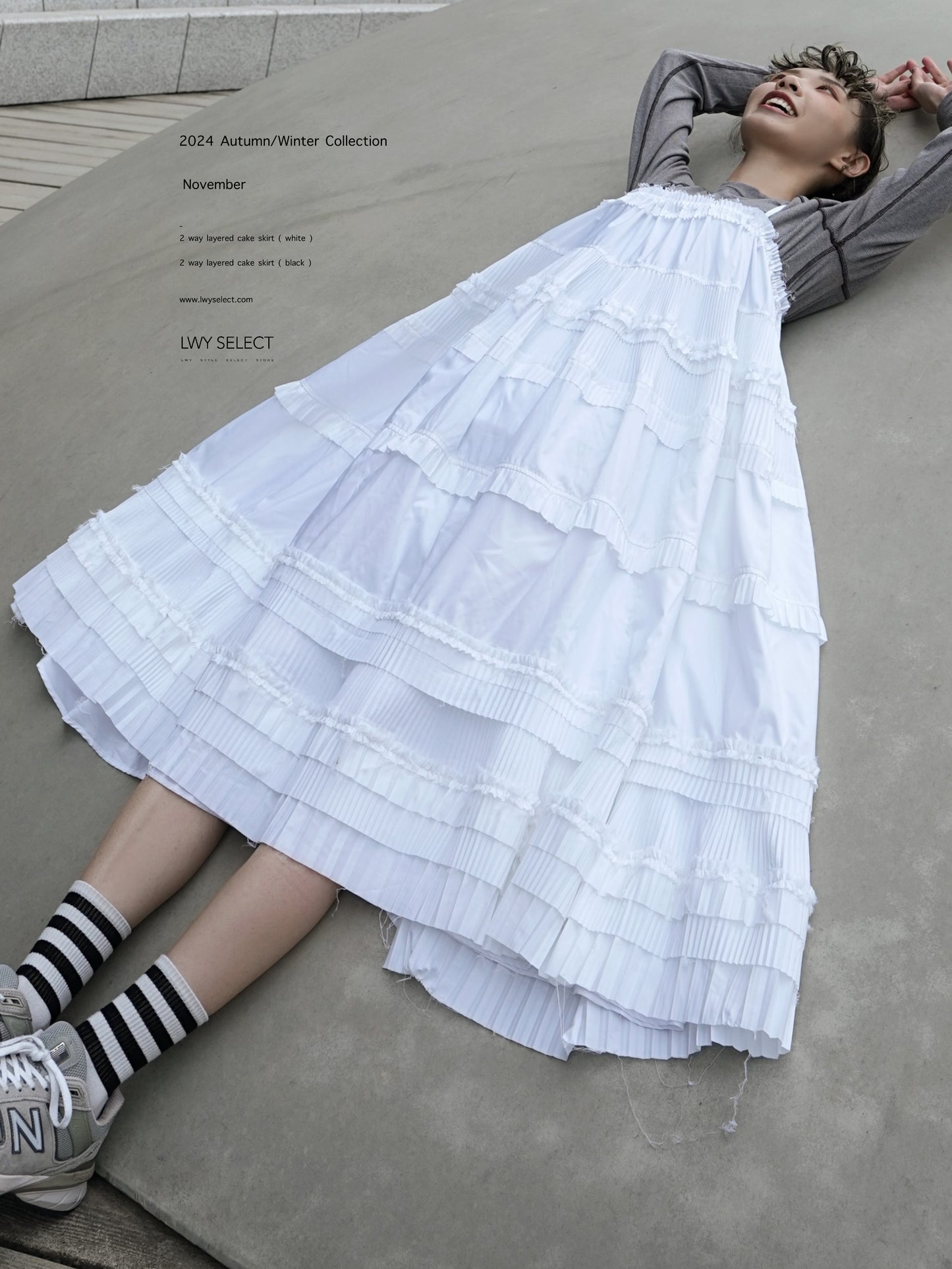 No.202463 2 way layered cake skirt ( white ) -2024 November collection