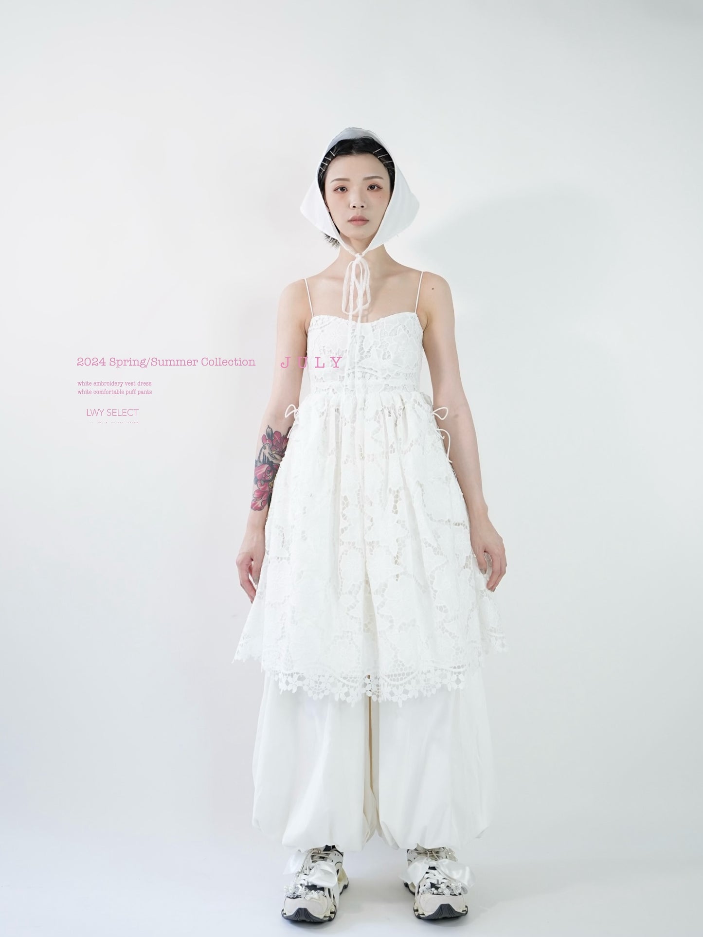 No.202419 white comfortable puff pants - 2024 July Collection