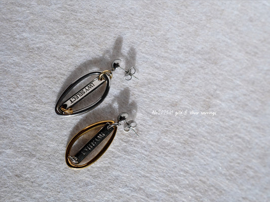 No.202541 gold & sliver earrings