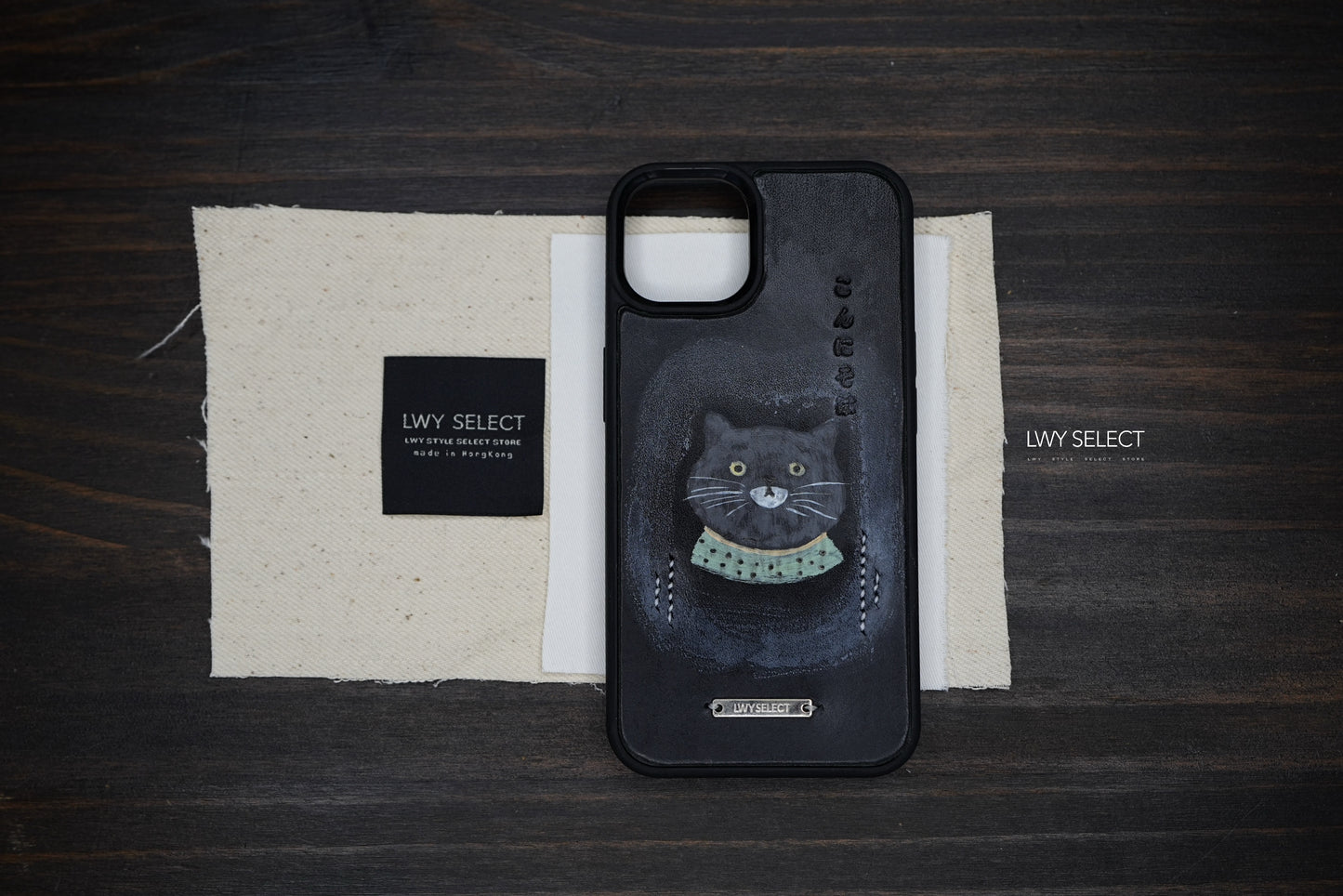 Hand painted leather phone case （iPhone 13)