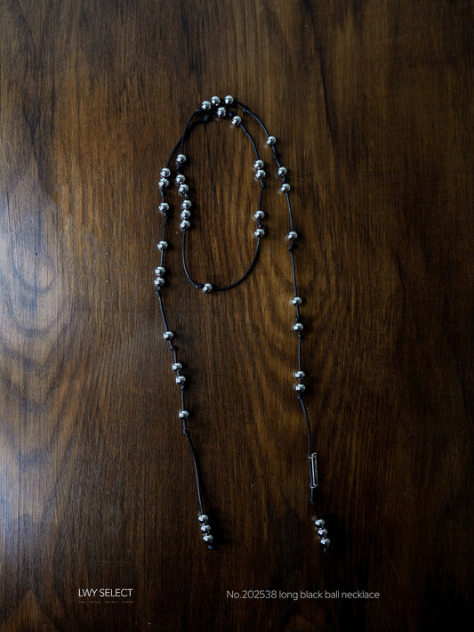 No.202538 long black ball necklace