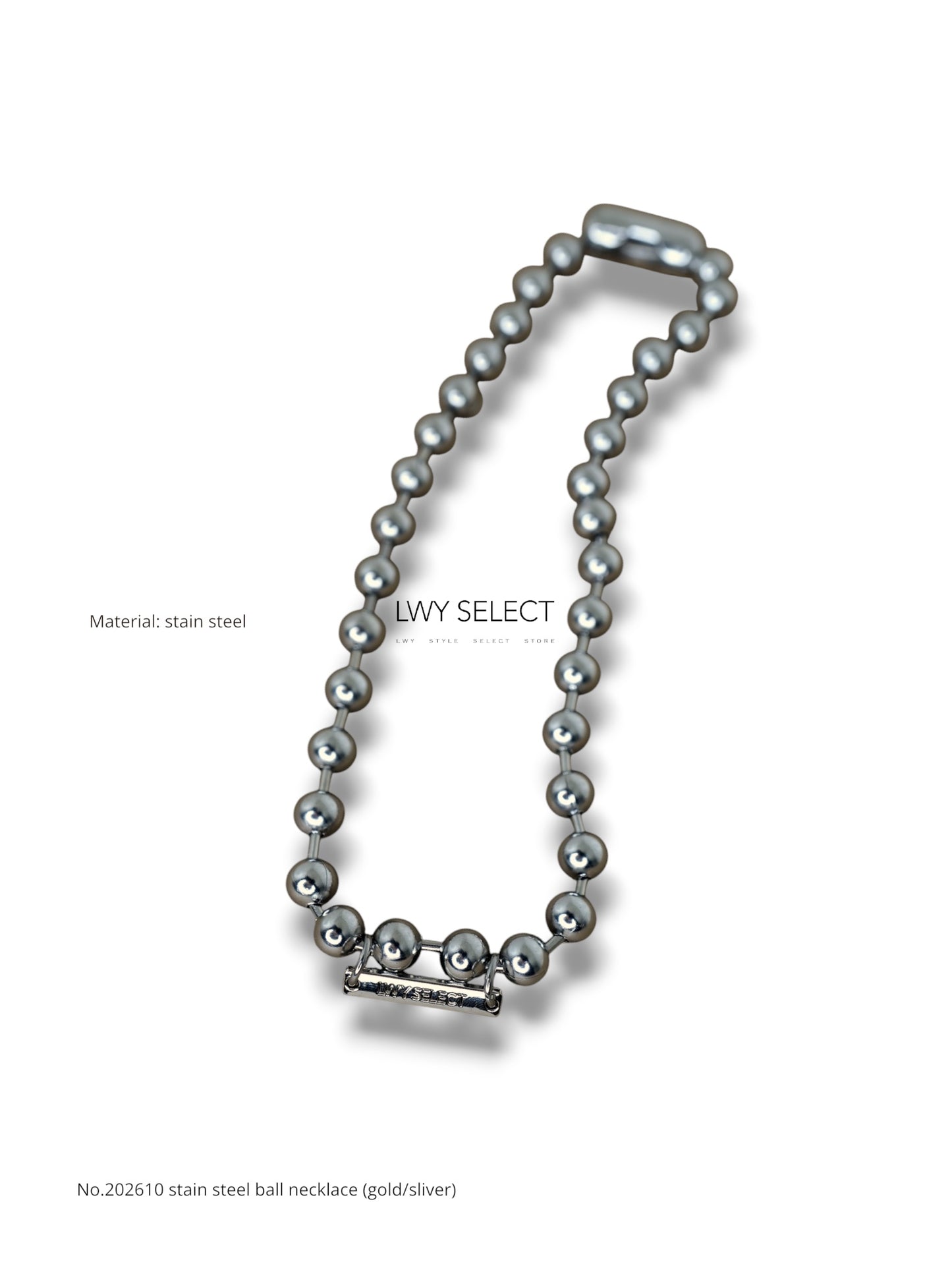 No.202510 stain steel ball necklace (gold/sliver)