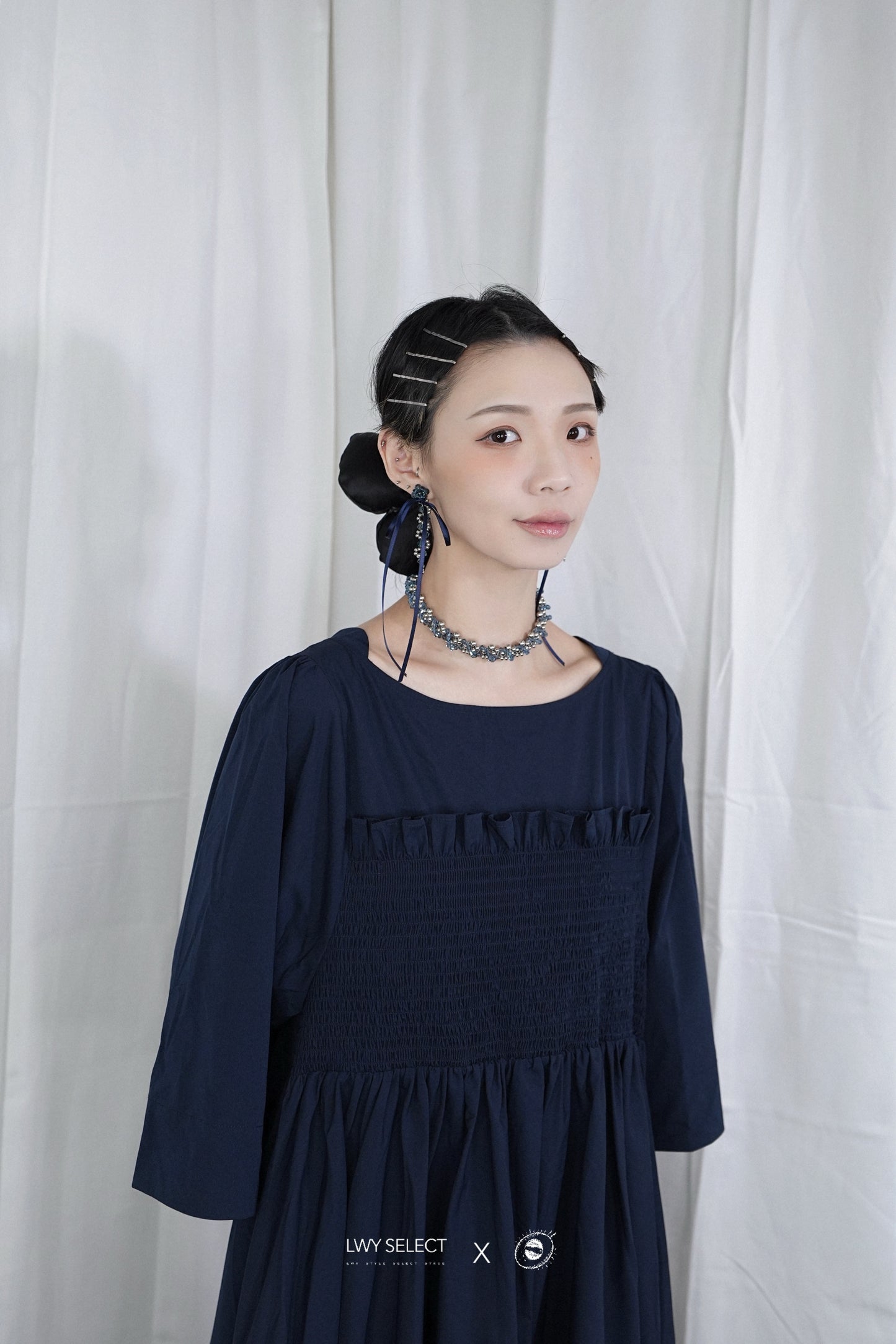 ROTATE Beaded Choker(Denim Blue) - Made by Starryramune