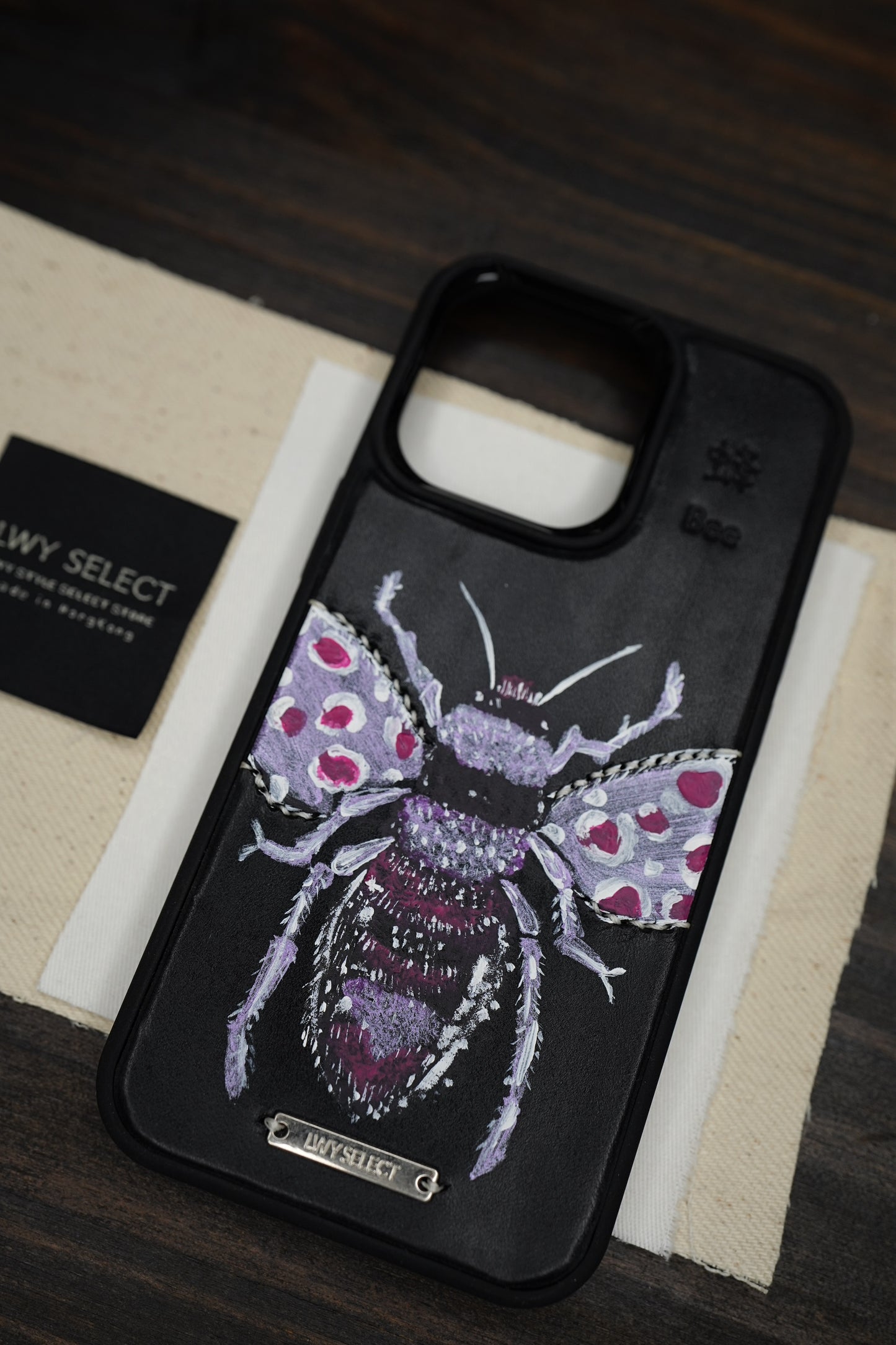 Hand painted leather phone case （iPhone 13 pro )