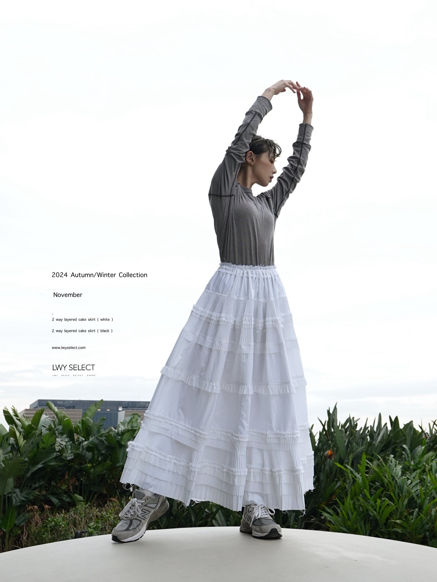 No.202463 2 way layered cake skirt ( white ) -2024 November collection