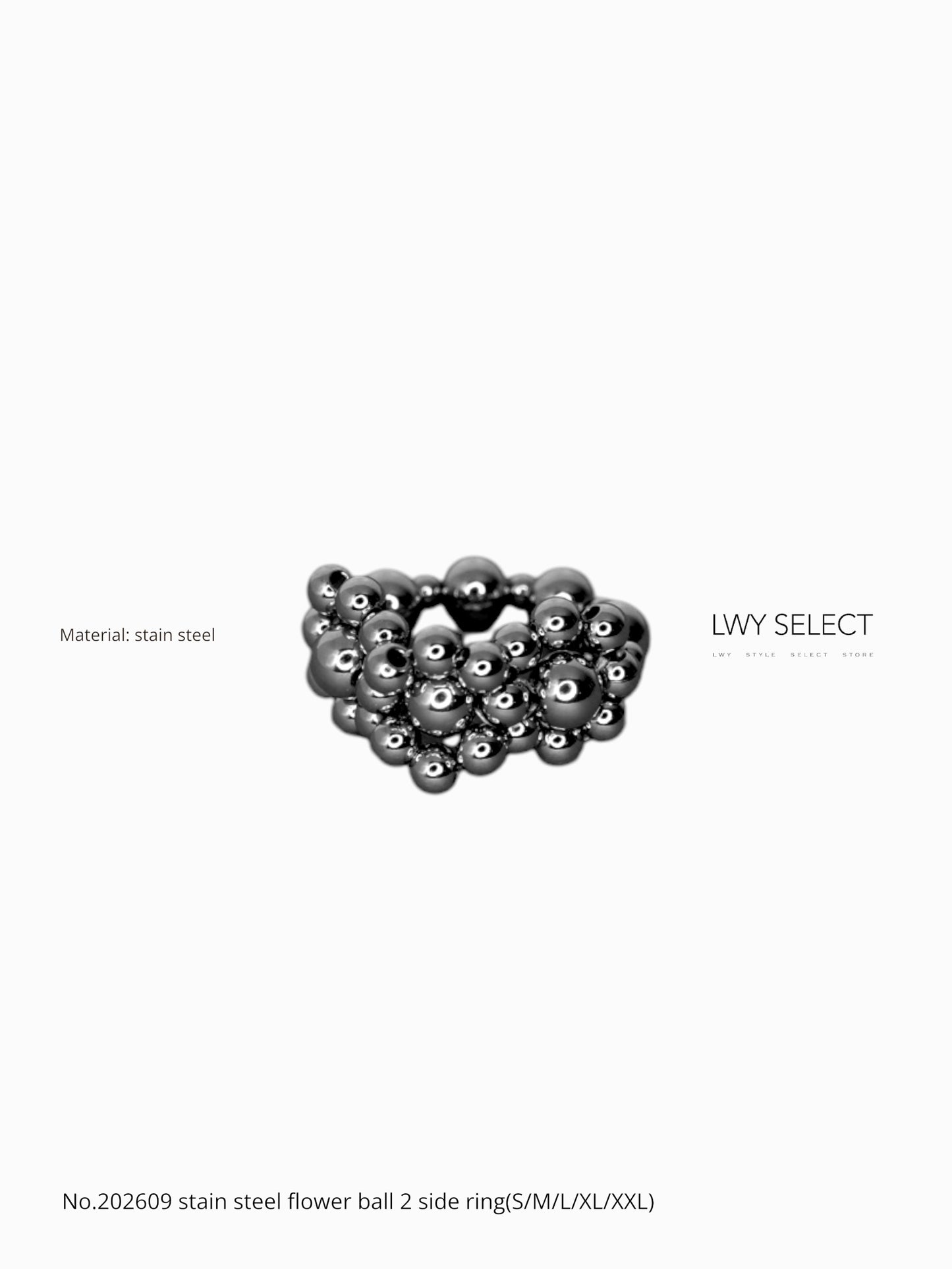 No.202609 stain steel flower ball 2 side ring(S/M/L/XL/XXL)