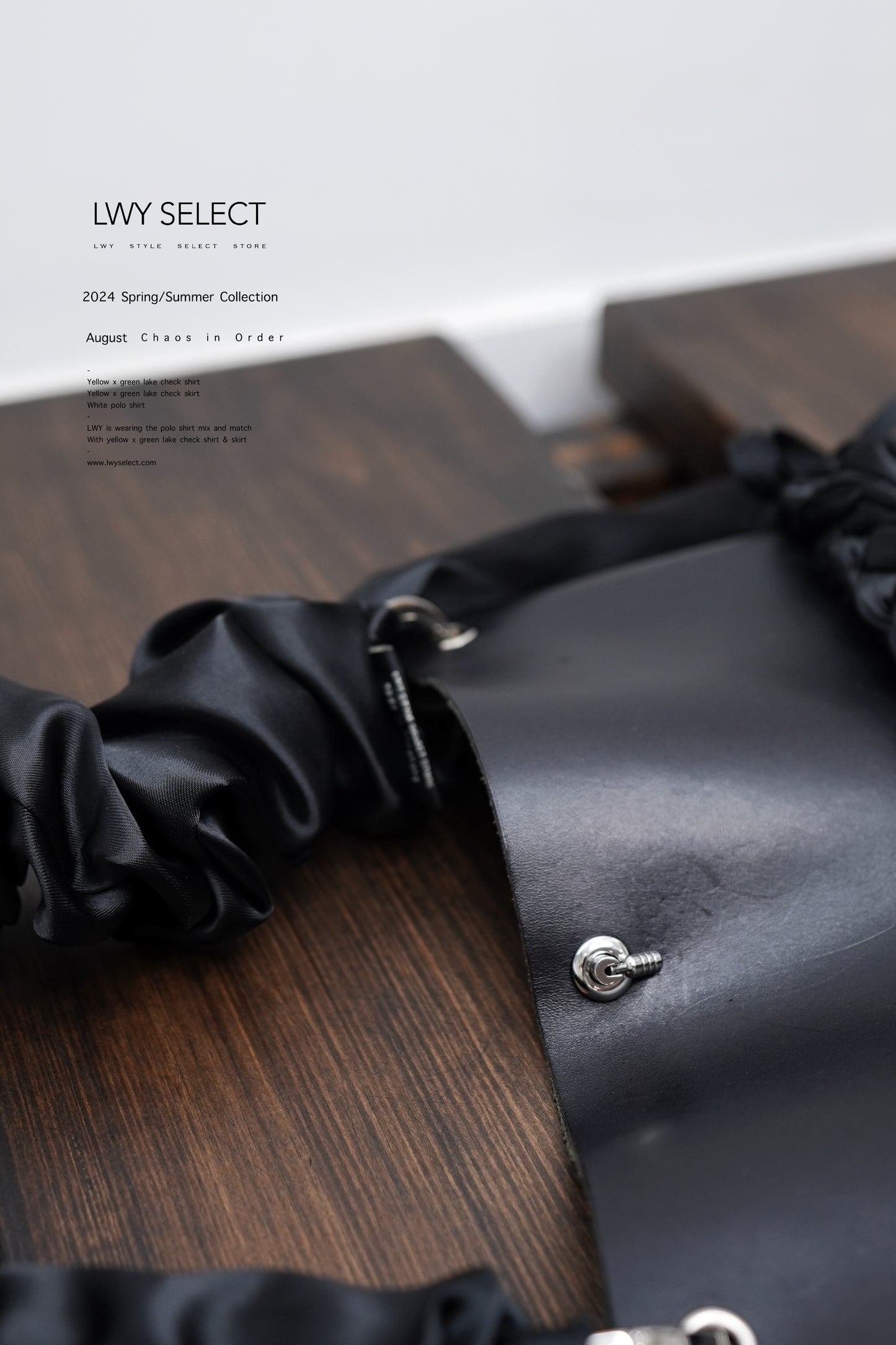 No.202426 Black leather riboon bag - 2024 August collection