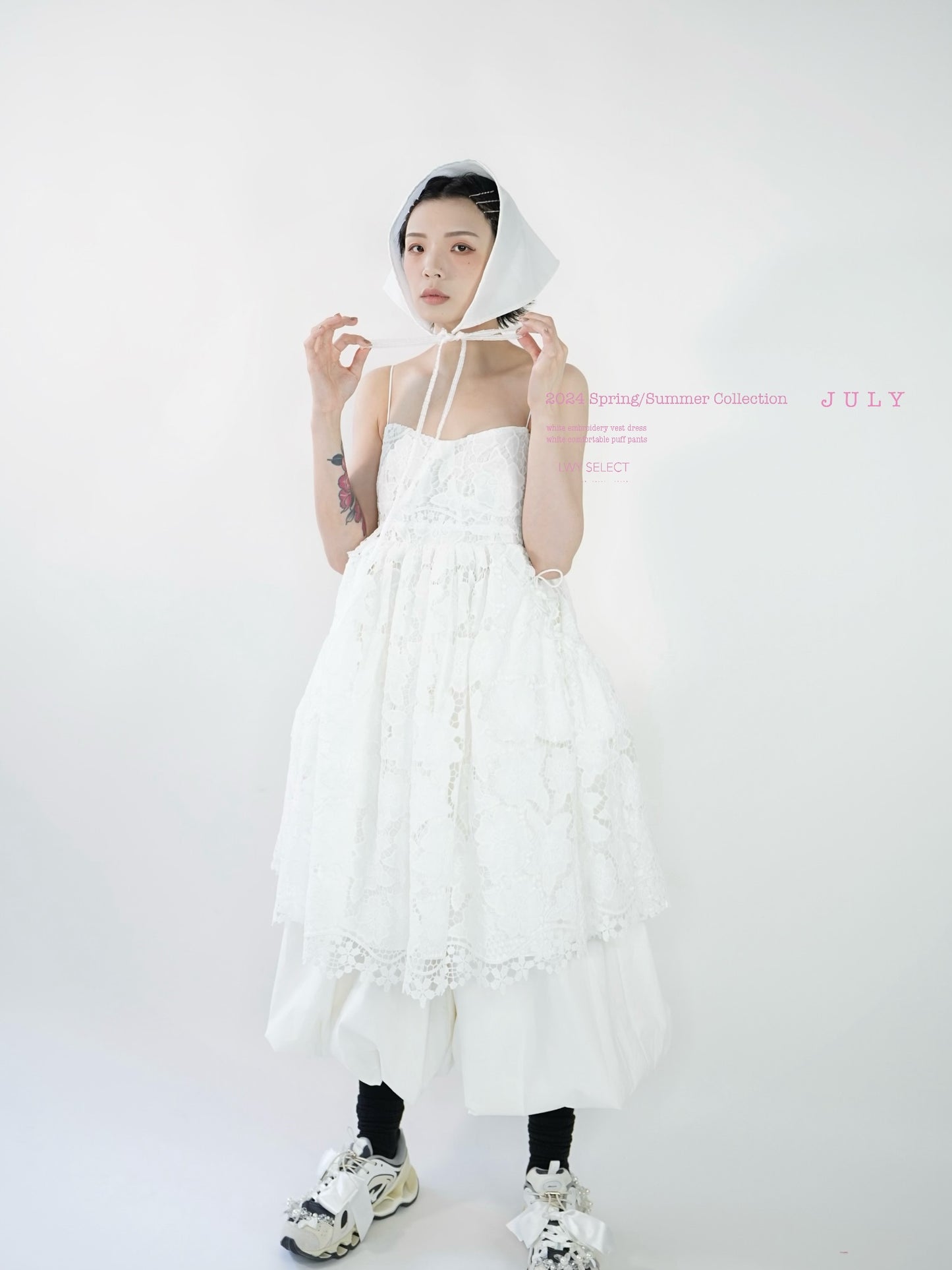 No.202420 white embroidery vest dress - 2024 July Collection