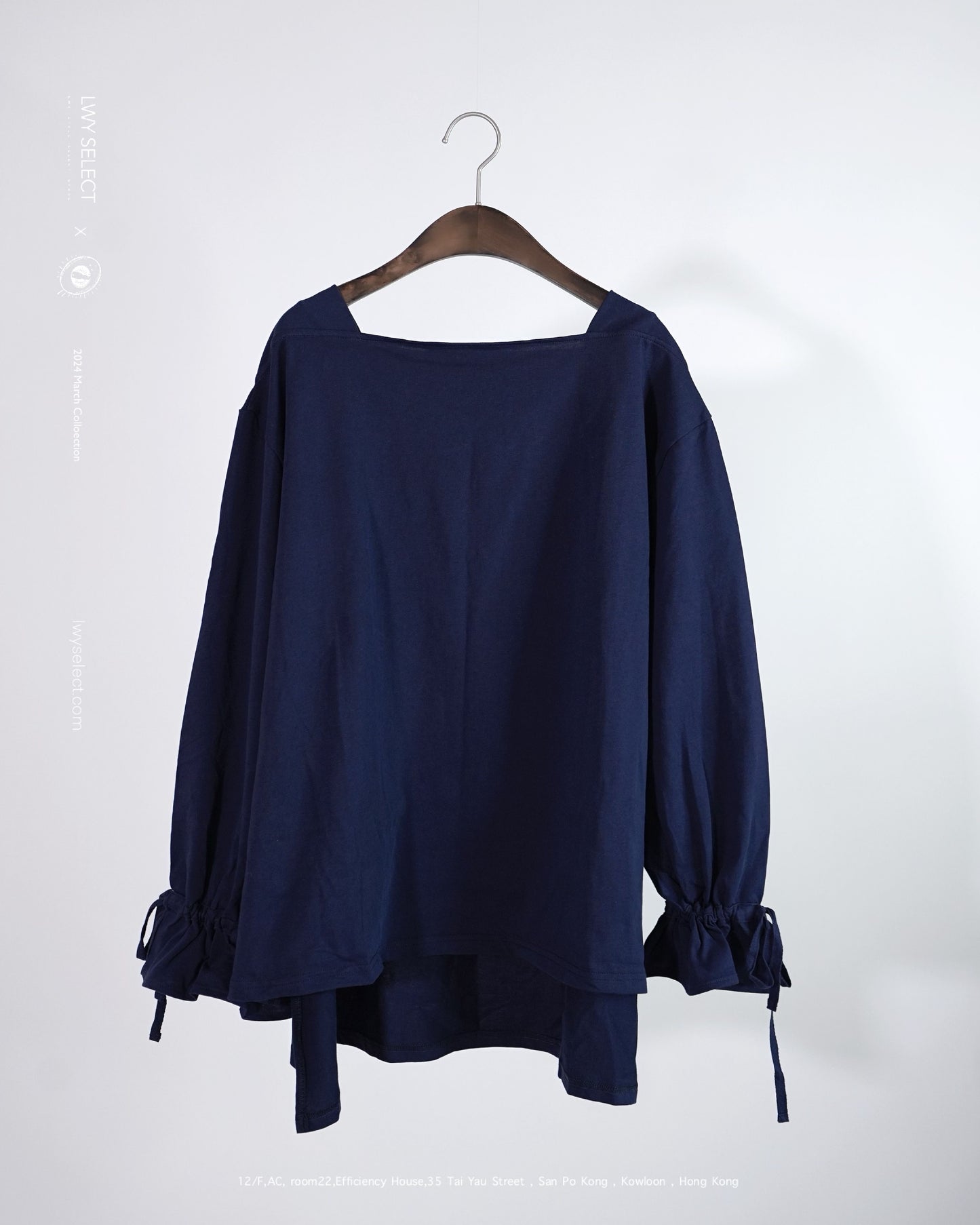 No.202403 navy方領棉質長袖上衣 - 2024 March collection