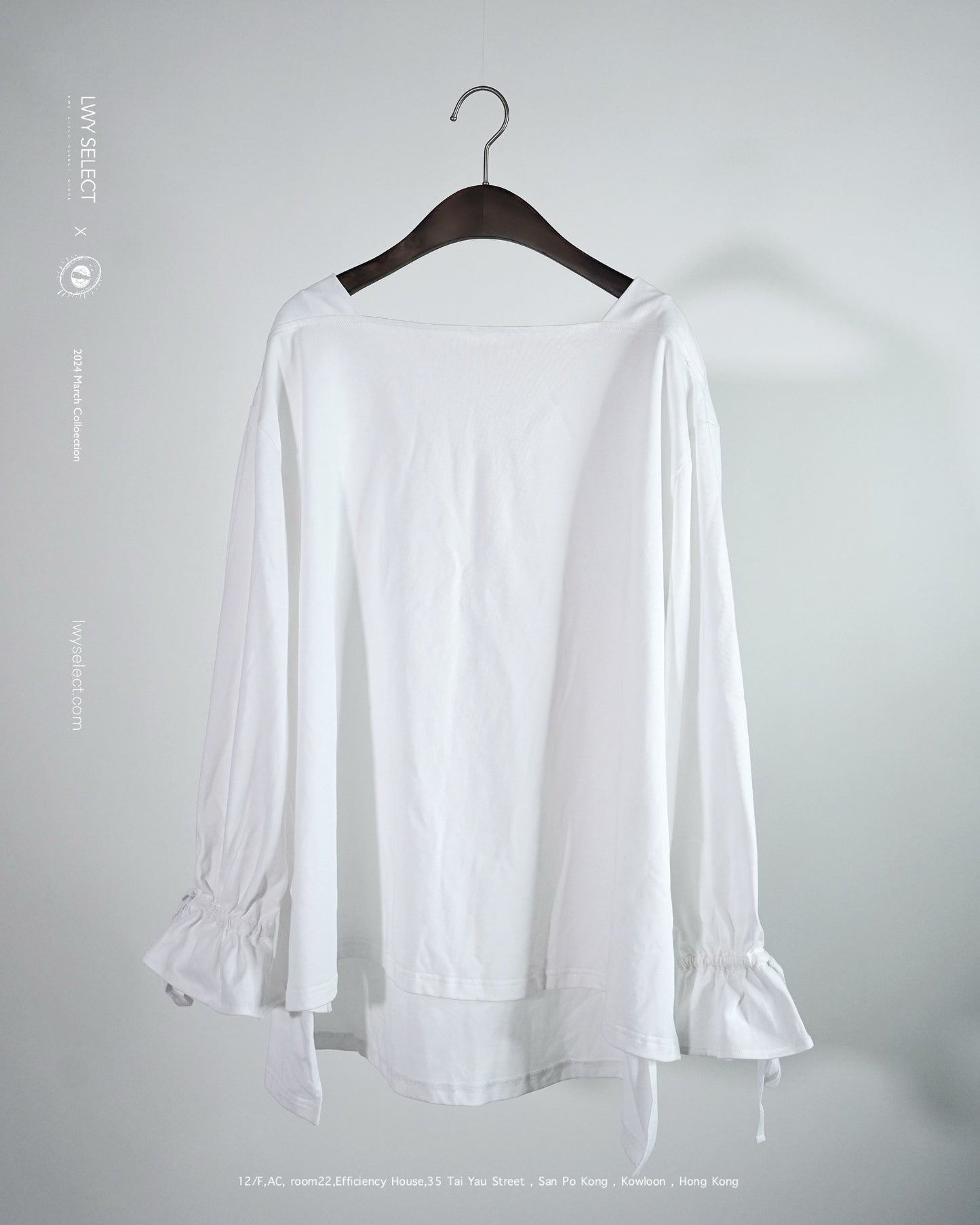 No.202402 white方領棉質長袖上衣 - 2024 March collection