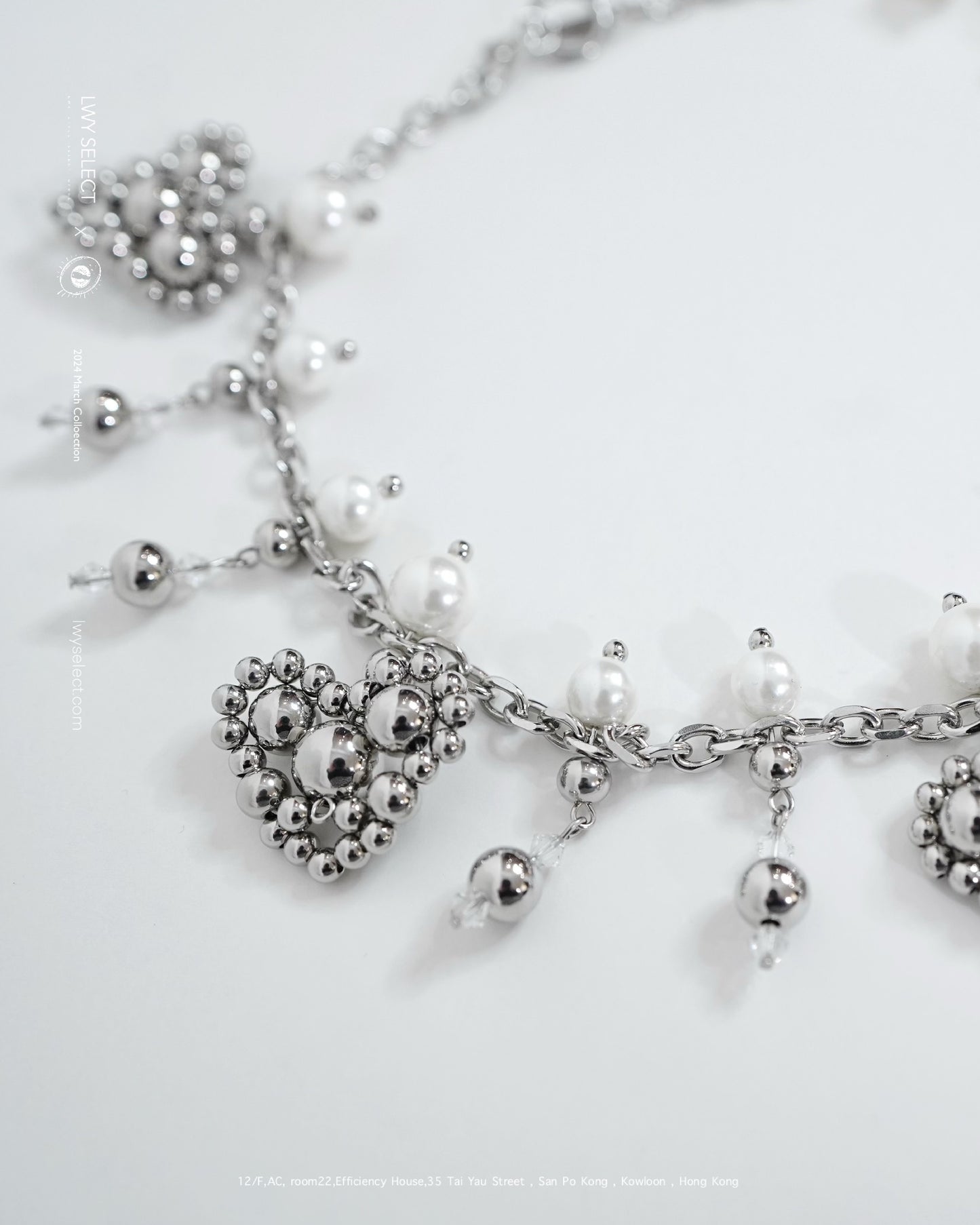 HEART BEADED PEARL NECKLACE 心心串珠珍珠項鏈-2024 March collection Made by Starryramune