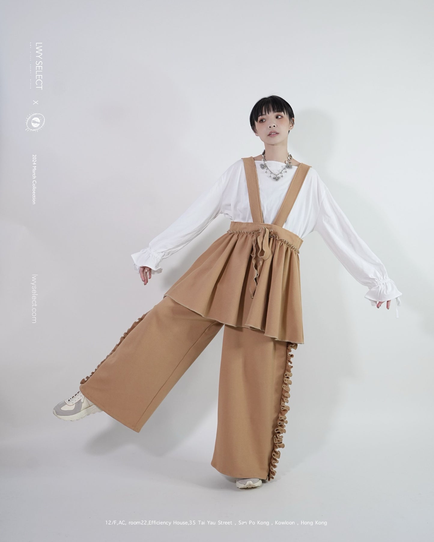 No.202402 white方領棉質長袖上衣 - 2024 March collection