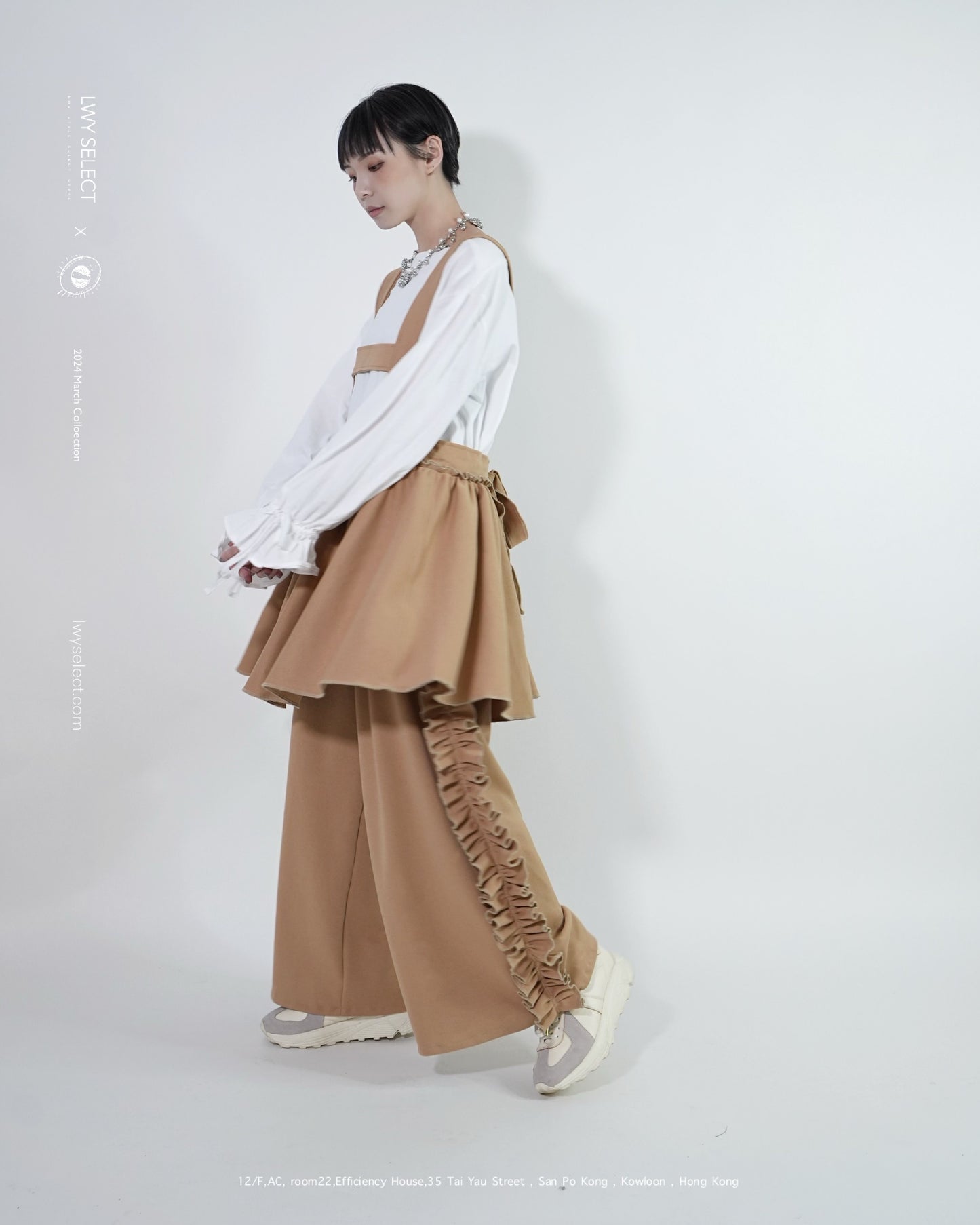 No.202402 white方領棉質長袖上衣 - 2024 March collection