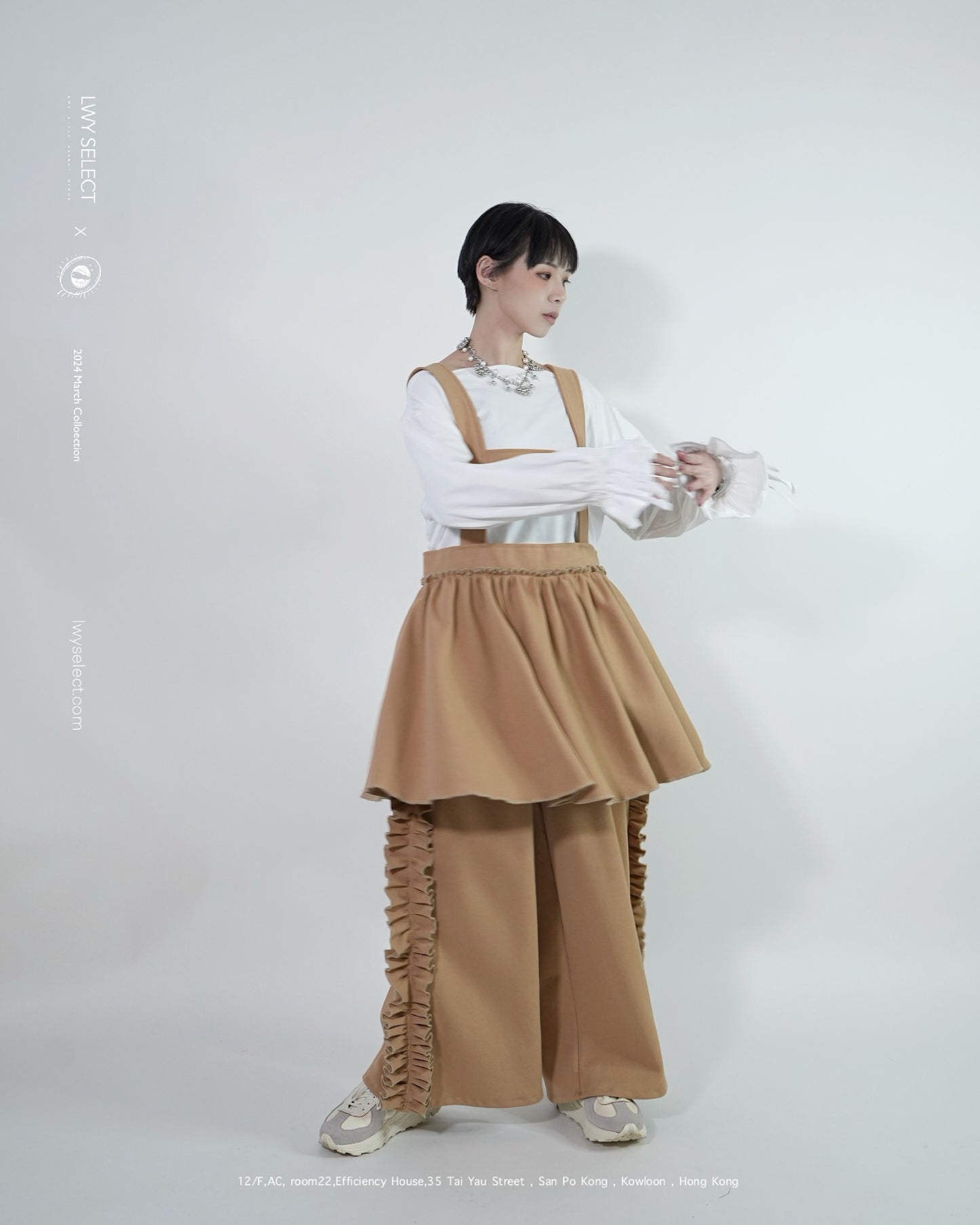 No.202402 white方領棉質長袖上衣 - 2024 March collection