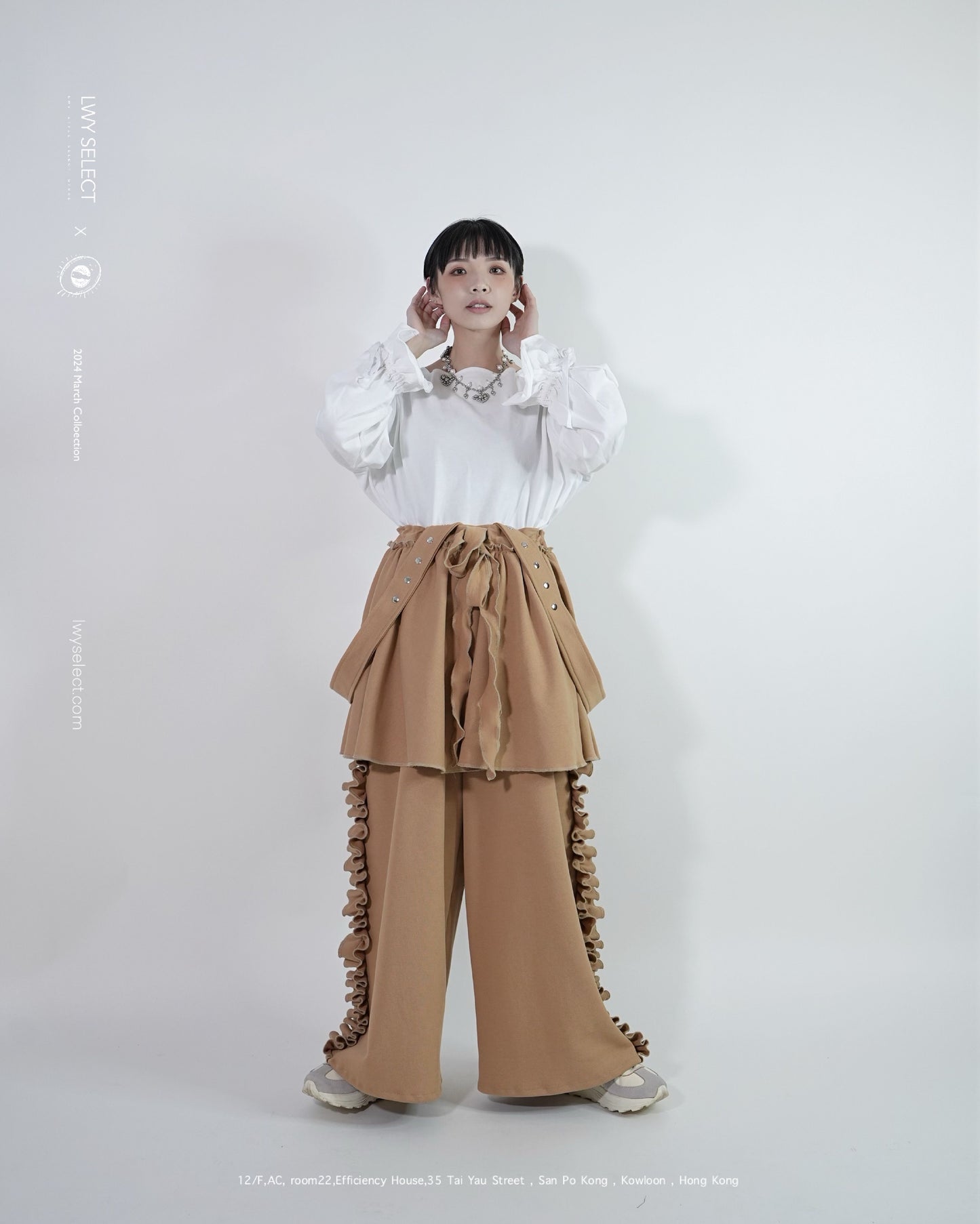 No.202402 white方領棉質長袖上衣 - 2024 March collection