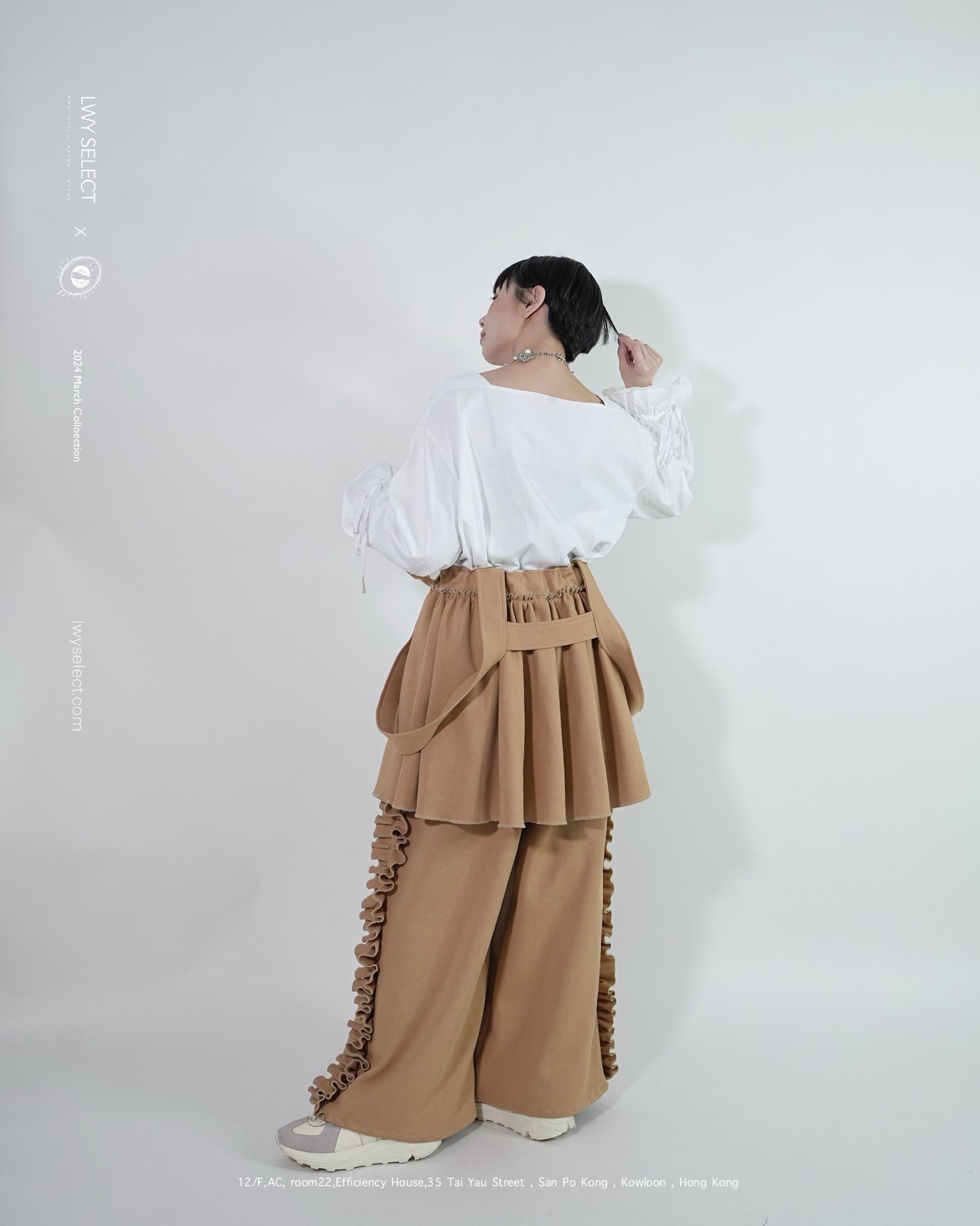 No.202402 white方領棉質長袖上衣 - 2024 March collection