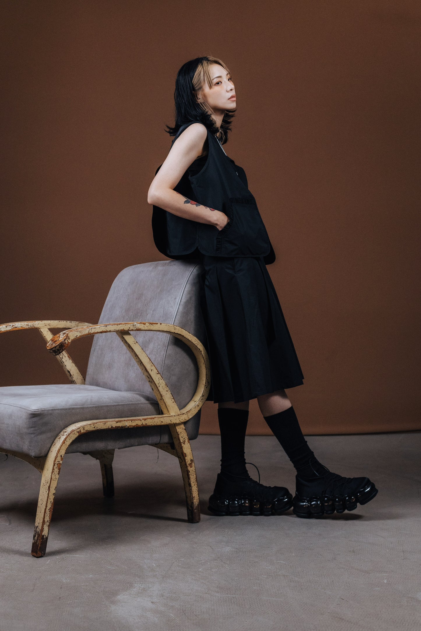 No.202513 Pleated skirt (black) - 2025 June Collection