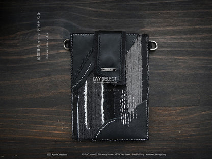 2023 April collection - Black leather patchwork phone case